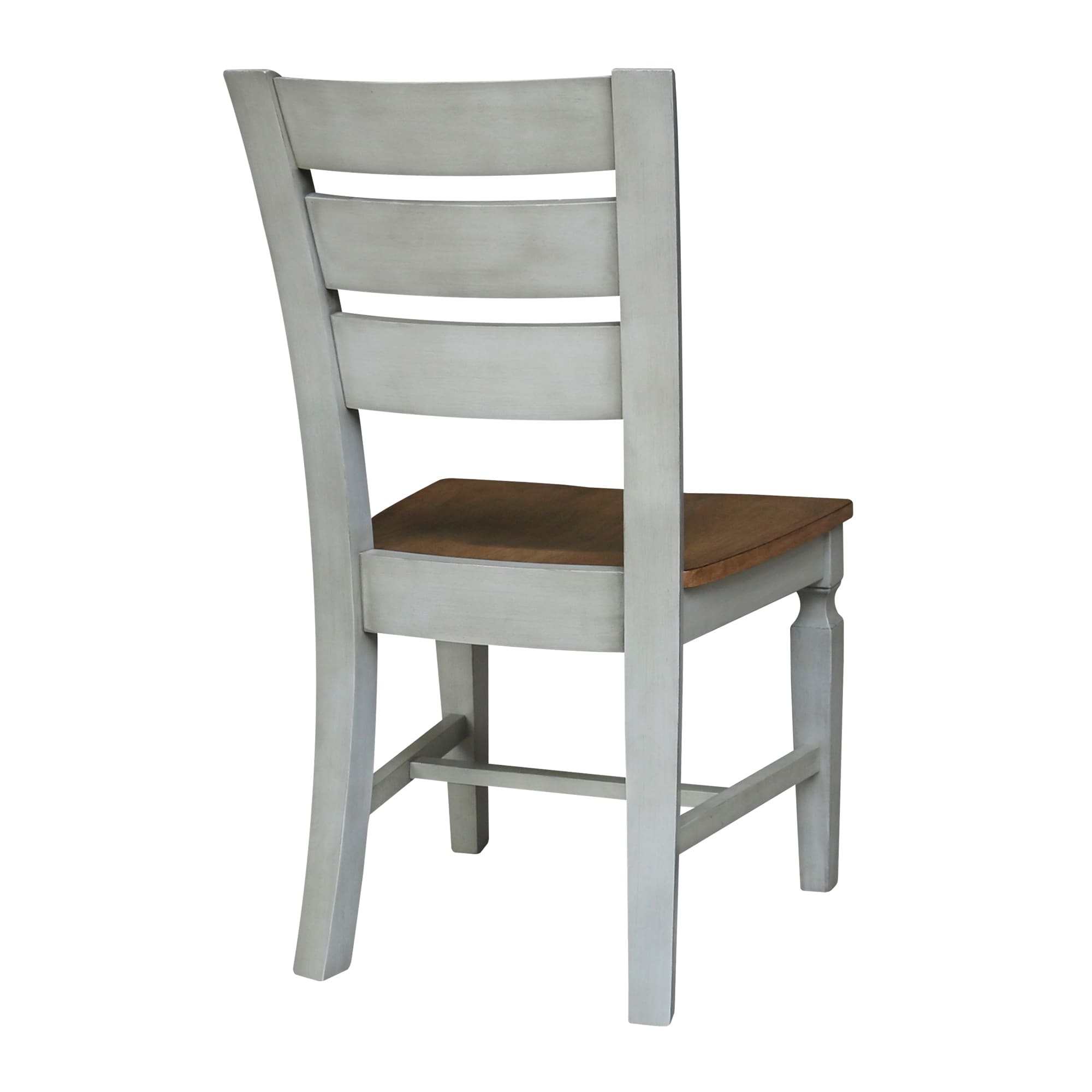 Vista Distressed Hickory and Stone High Ladderback Wood Chairs - Set of 2