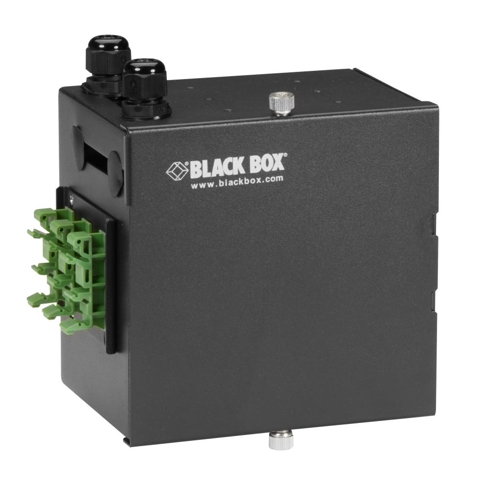  ZX9SYBA148309 2 Port Wallmount Mini-DIN Rail Fiber Enclosure- Black