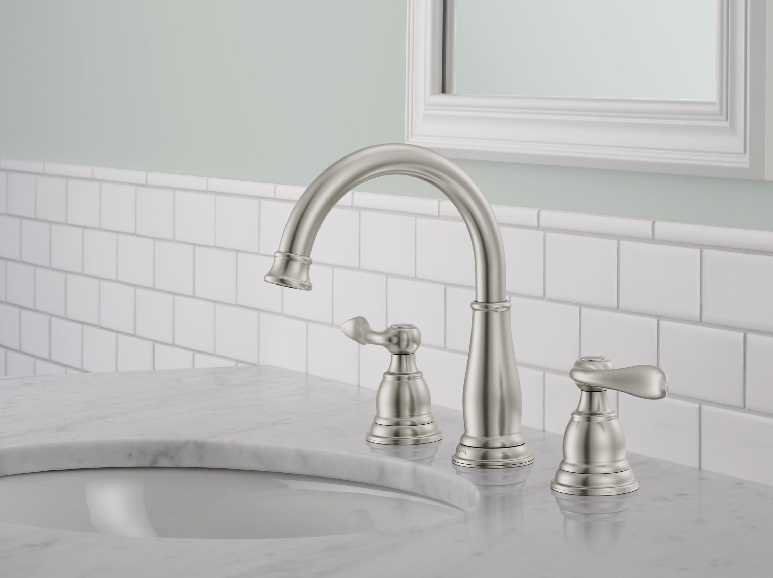 Delta outlet Porter 8 in. Widespread 2-Handle Bathroom Faucet in Brushed Nickel