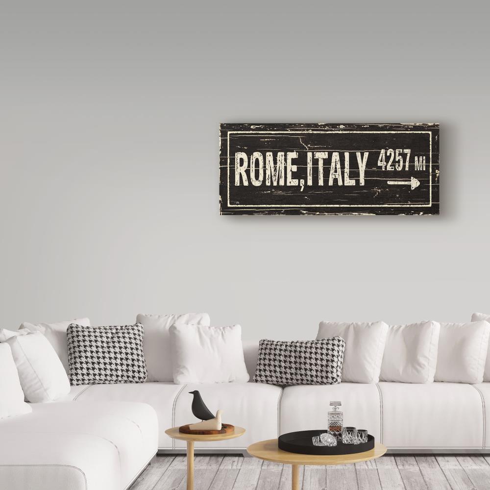 Trademark Fine Art WAP07435-C819GG Pela Studio "Destination Signs Iii" 8x19 Canvas Art Pela Studio Multicolor 8-Inches H x 19-Inches W Travel Canvas Print