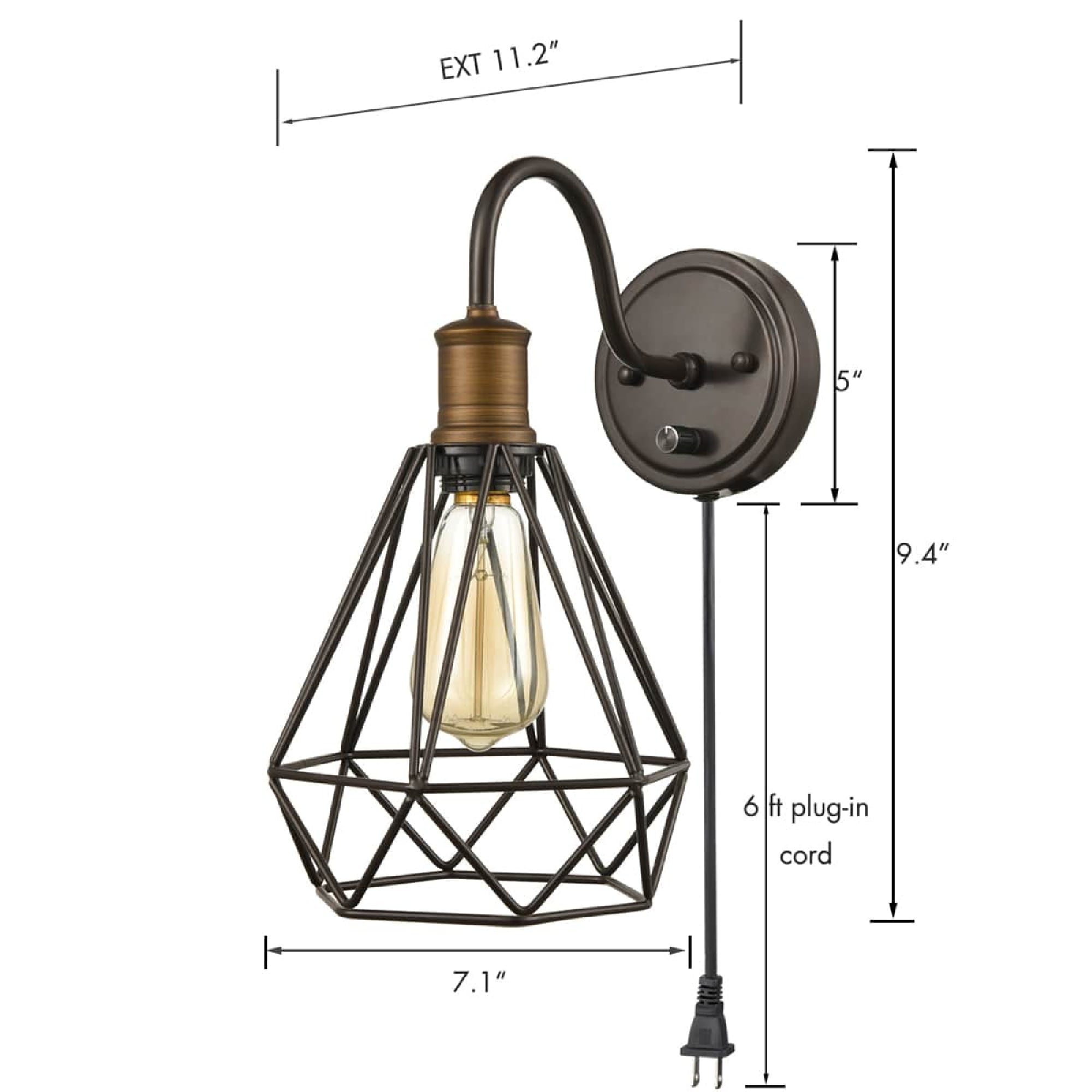 Barn Light Antique Bronze Industrial Wall Sconce Set