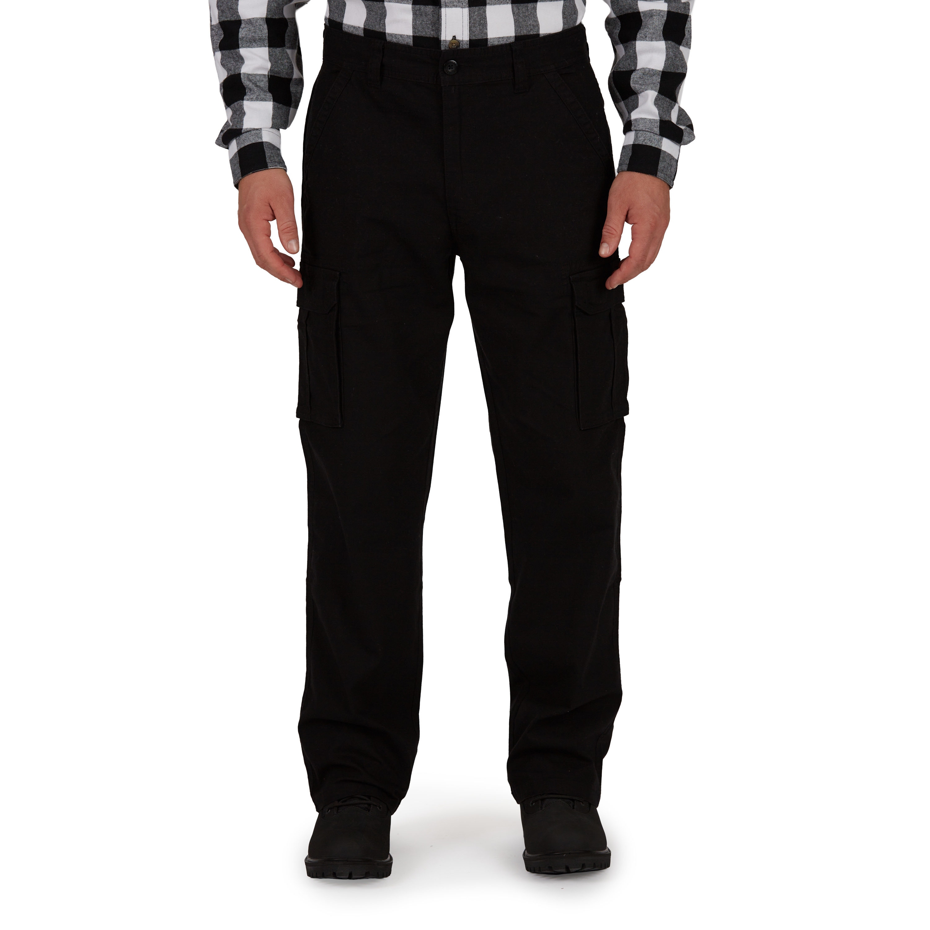 Smith's Workwear Men's Relaxed Fit Black Stretch Canvas Work Pants (36 X  34) in the Pants department at