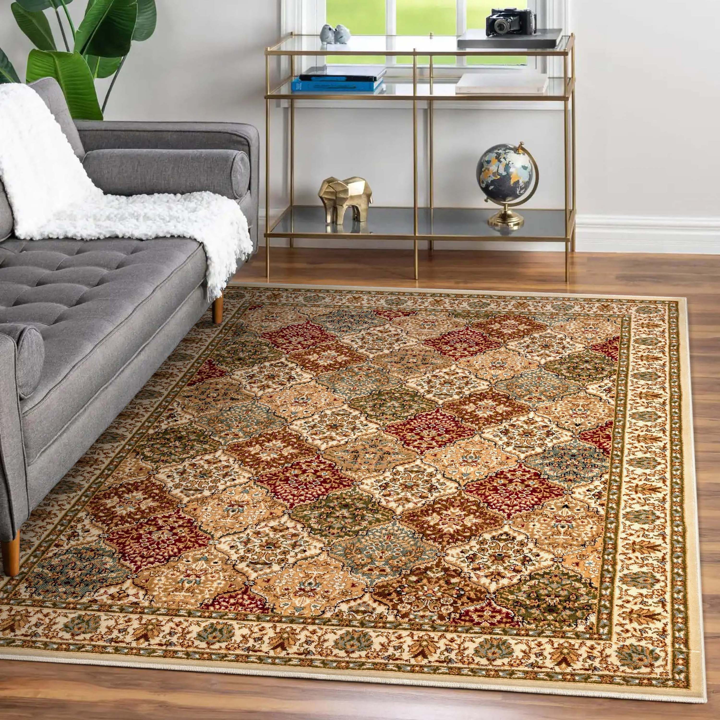 Well Woven 545605 5 x 7 (ft) Loomed Polypropylene Red Rectangular Indoor Medallion Persian Area rug