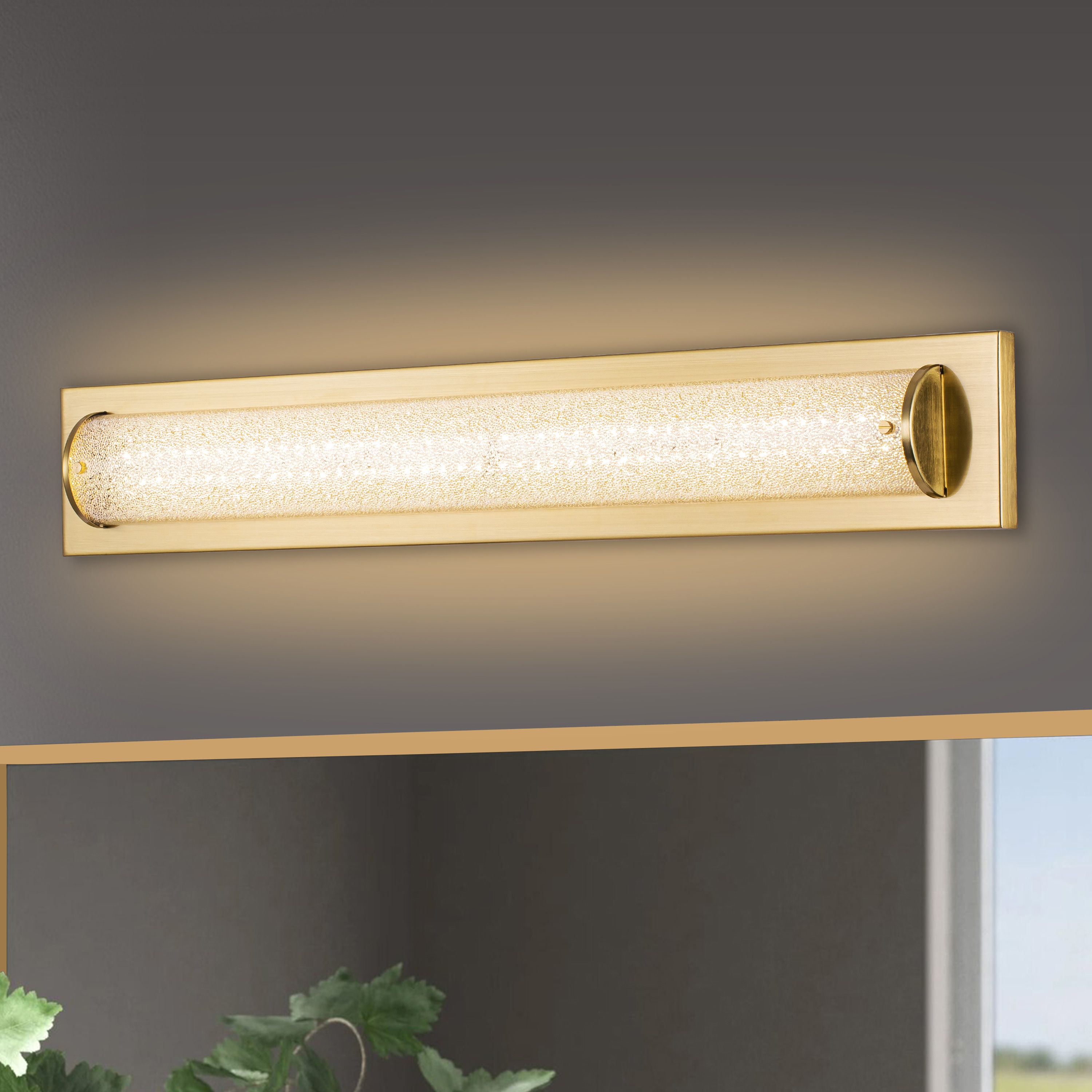 C Cattleya LCA2320-W 28-in 1 -Light Brushed Gold Integrated LED Modern/contemporary Vanity light bar