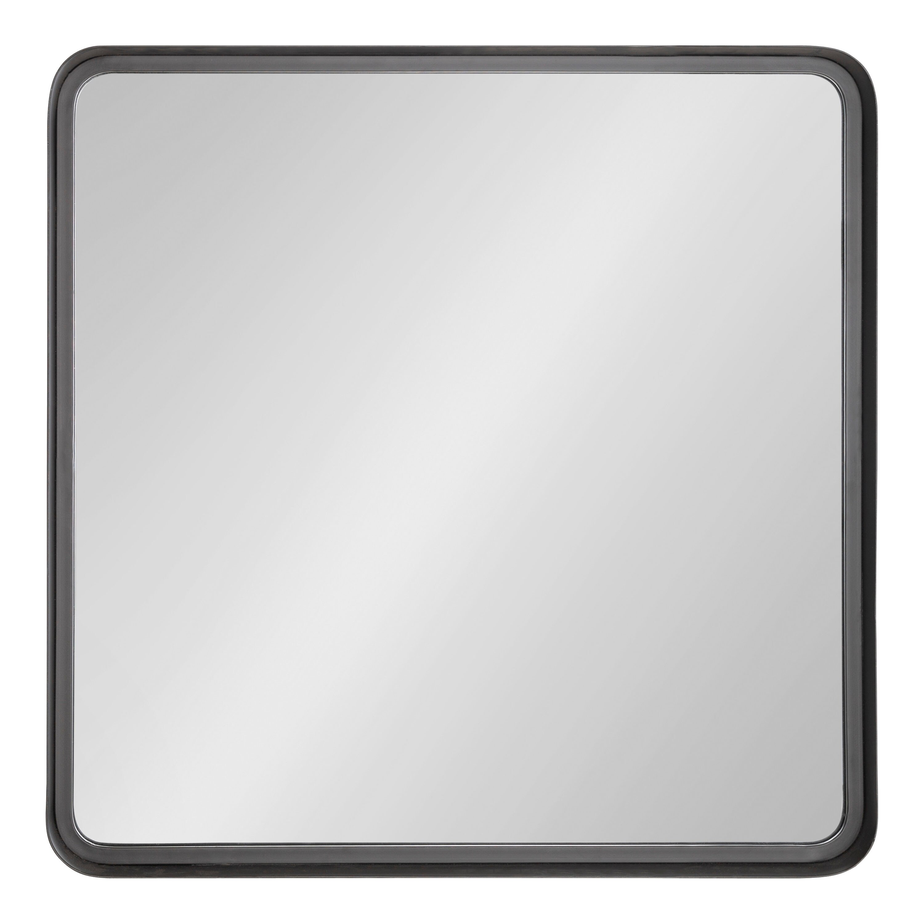 Armenta Industrial Square Dark Charcoal Gray Metal Framed Vanity Mirror 28"x28"