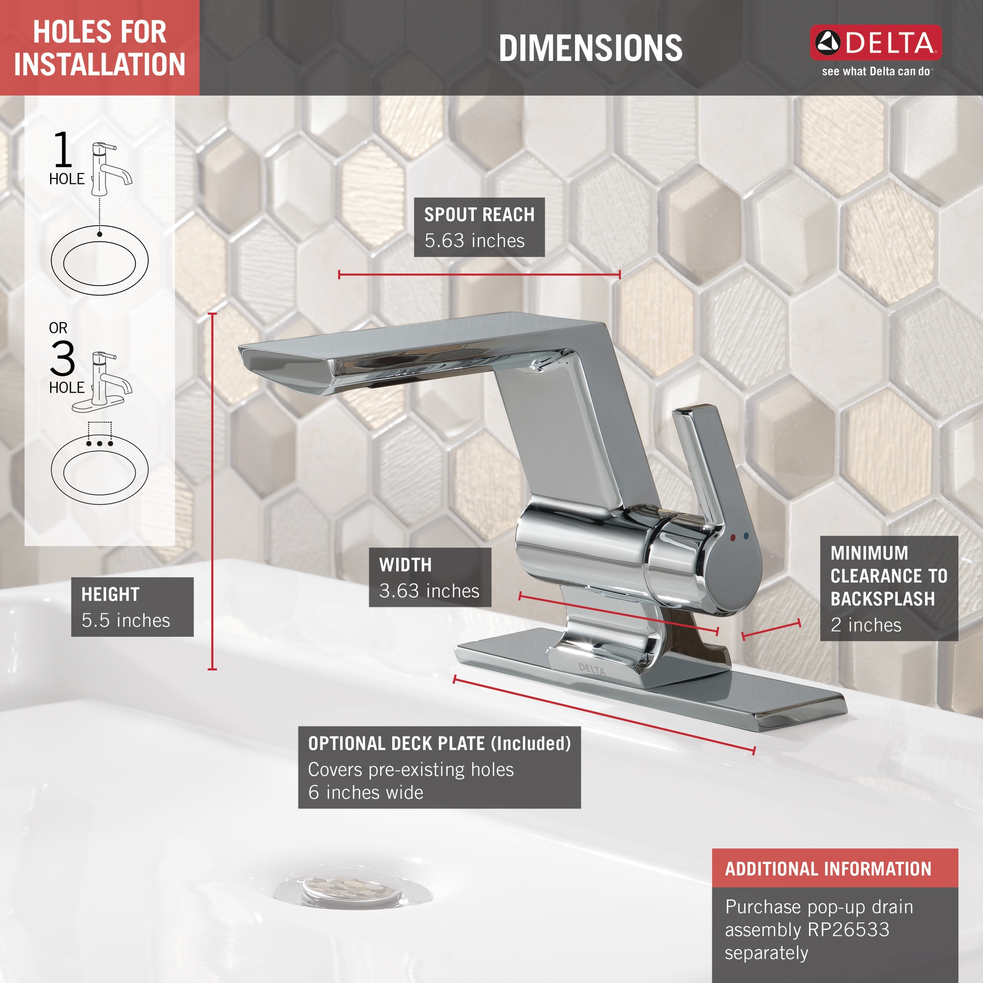 Sleek Modern Stainless Steel Single Hole Bathroom Faucet