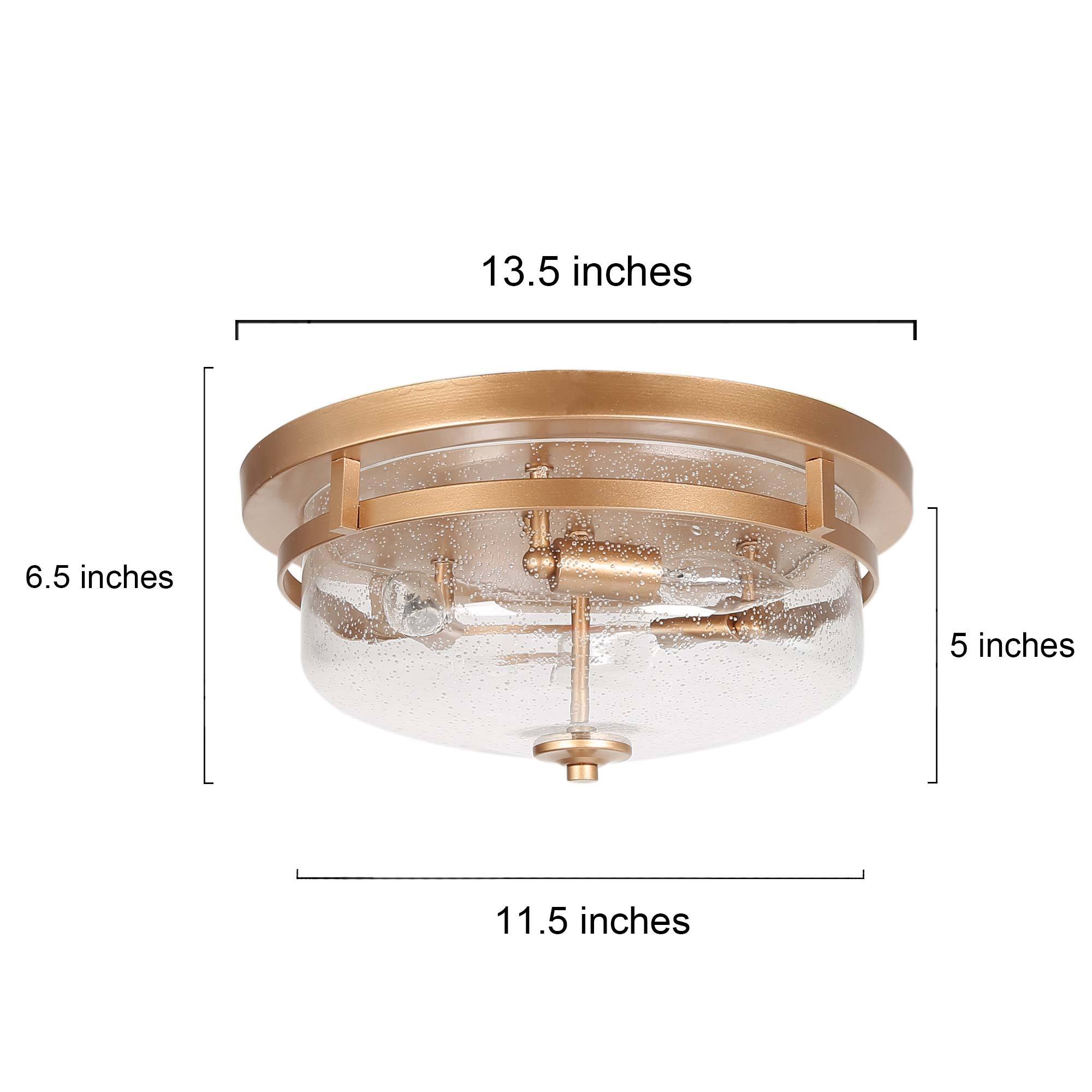 LNC Ellan 3-Light Matte Gold LED Flush Mount Light in the Flush Mount ...