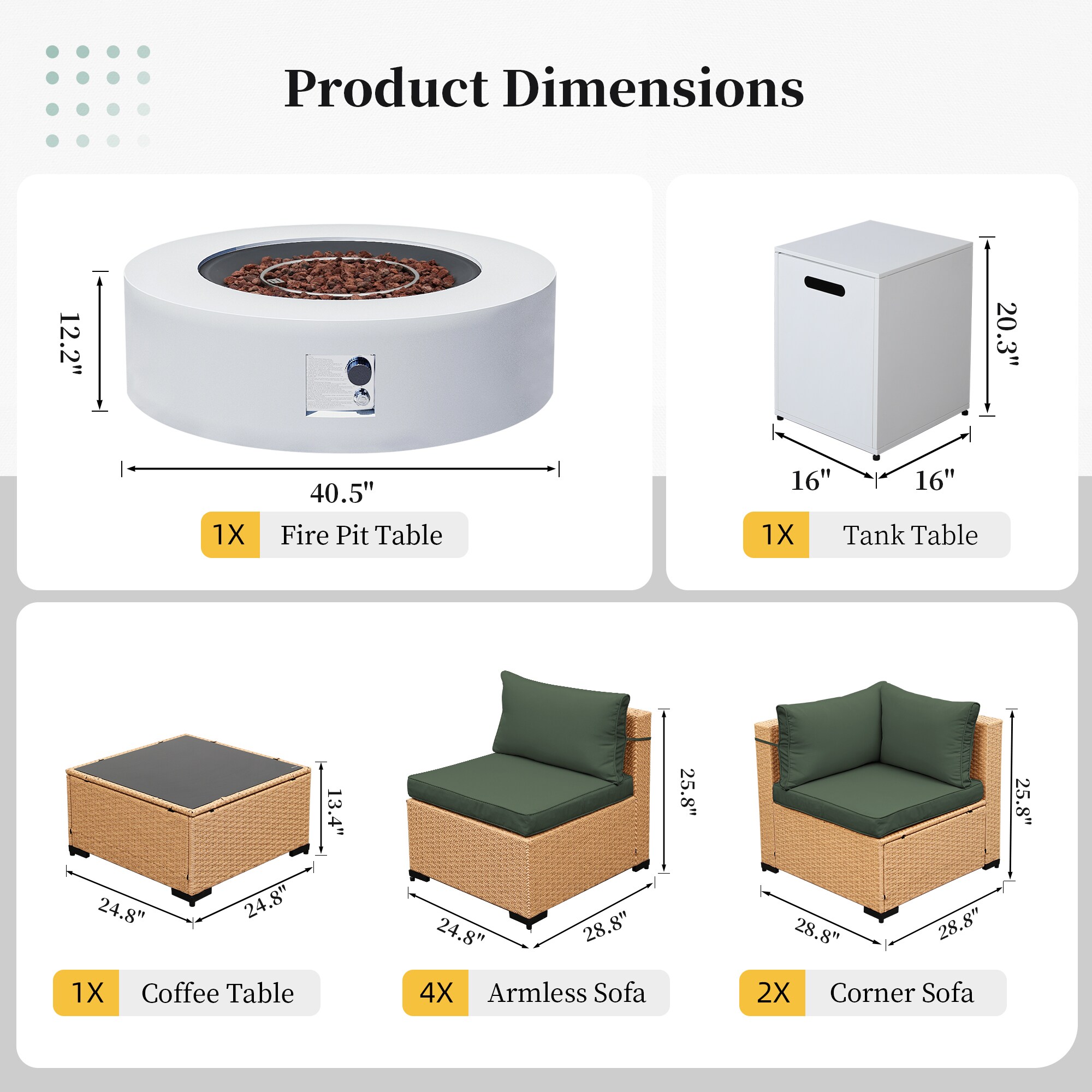 UPHA PL-2CZ-42TPWH-H2 Patio-Conversation-Sets - View #3