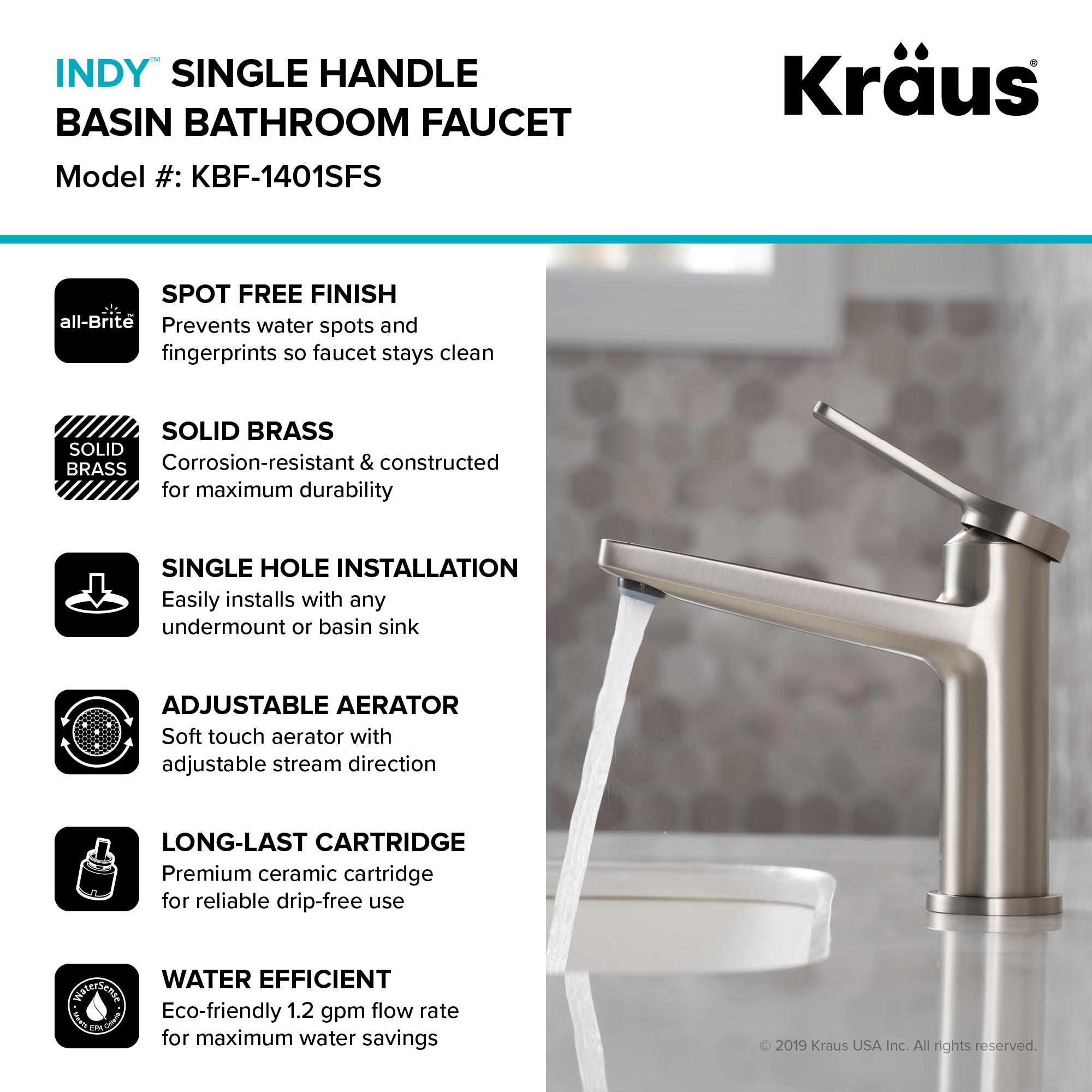Kraus KBF-1401SFS Lavatory-Faucets - View #10