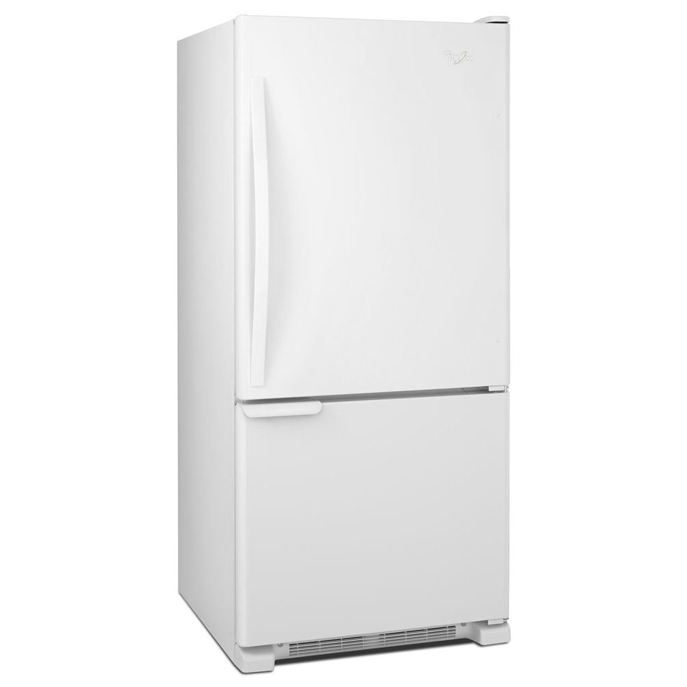 whirlpool 18.5 cu ft bottom freezer refrigerator white