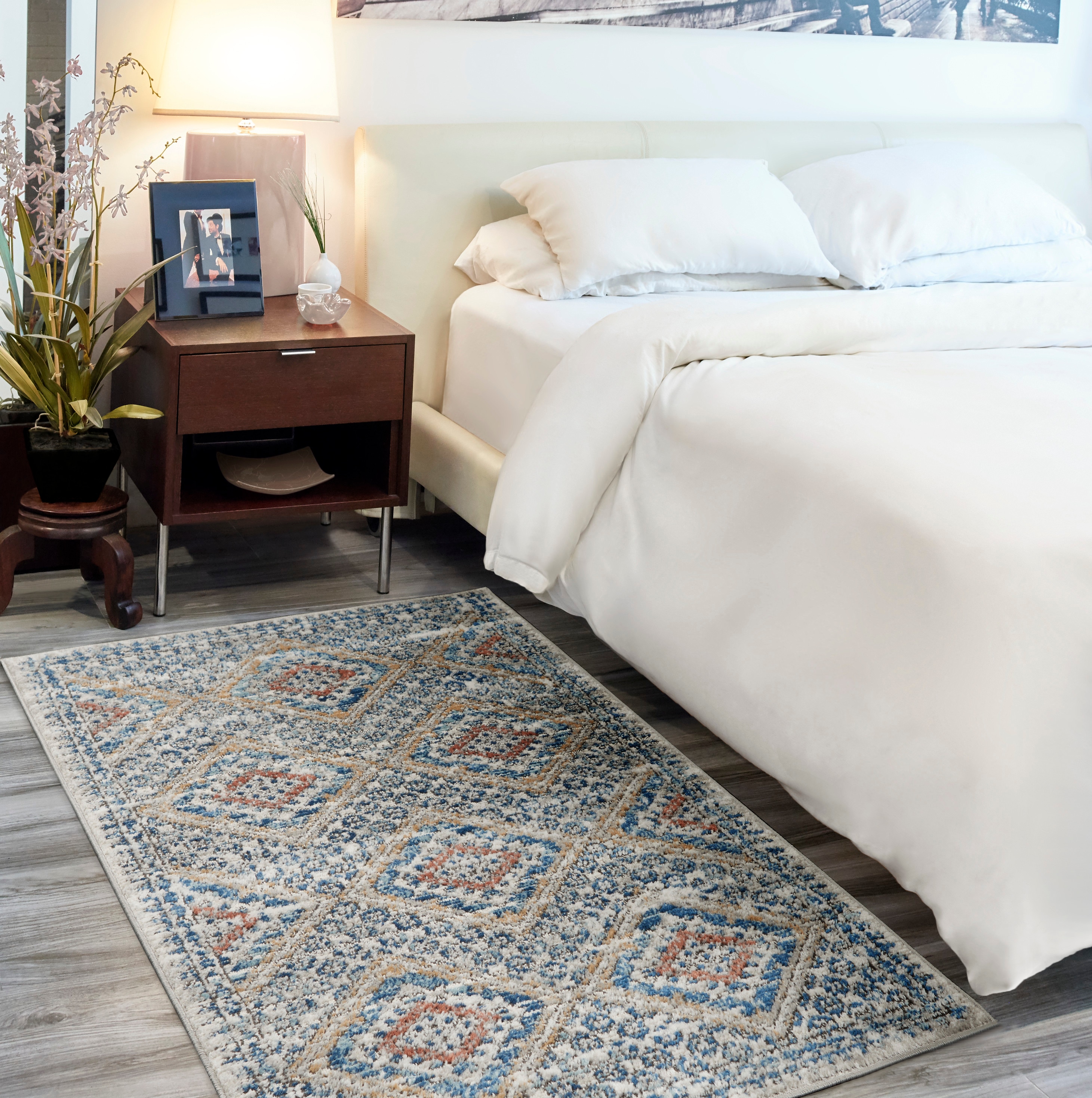 Nourison 099446826343 Concerto 3 x 5 (ft) Loomed Polypropylene Blue/Ivory Rectangular Indoor Tribal Area rug