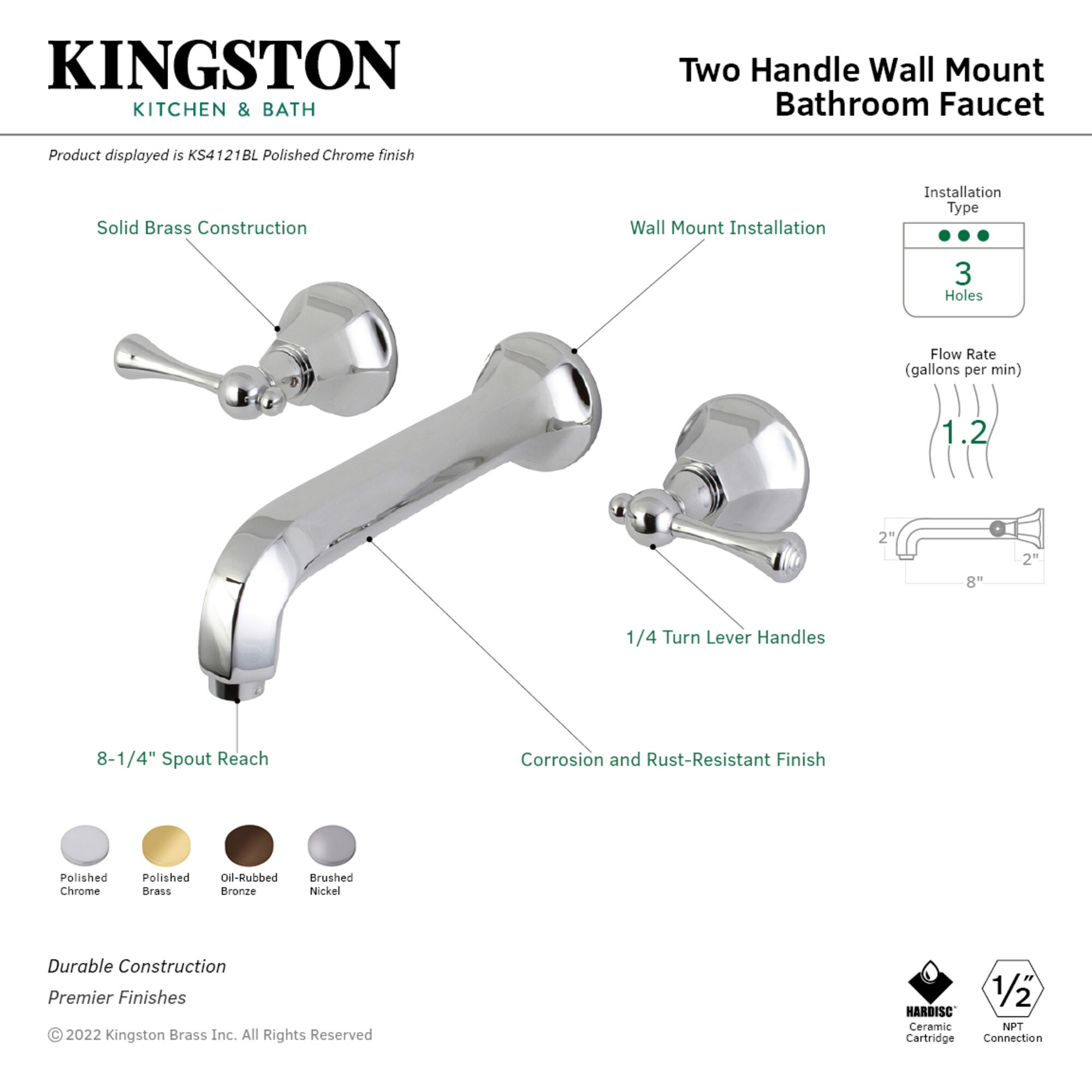 Elements of Design ES4125BL Lavatory-Faucets - View #3