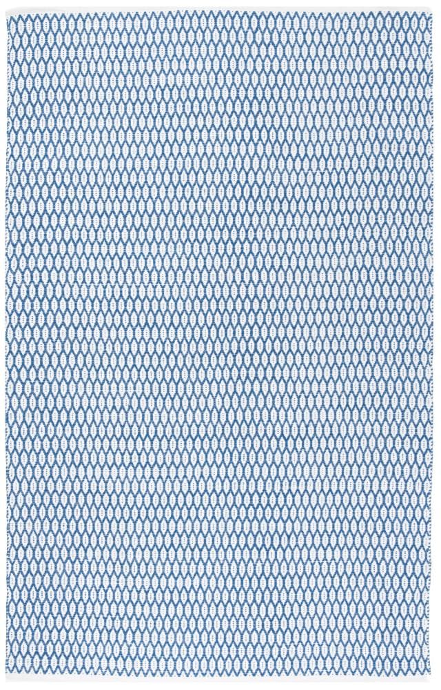 Safavieh MTK608B-5 Montauk Loch 5 x 8 (ft) Cotton Blue/Ivory Rectangular Indoor Coastal Area rug