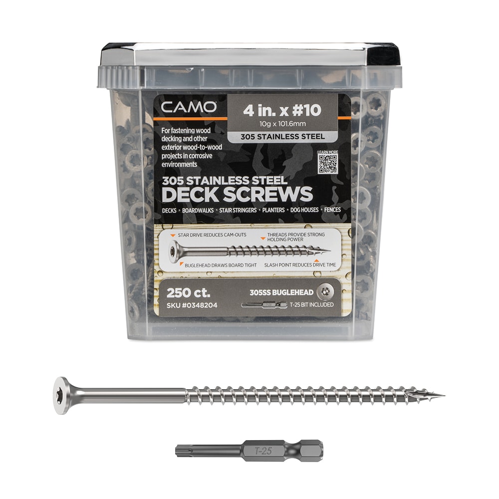 CAMO 0348204 #10 x 4-in Wood to wood Deck Screws ( 250 -Per Box )
