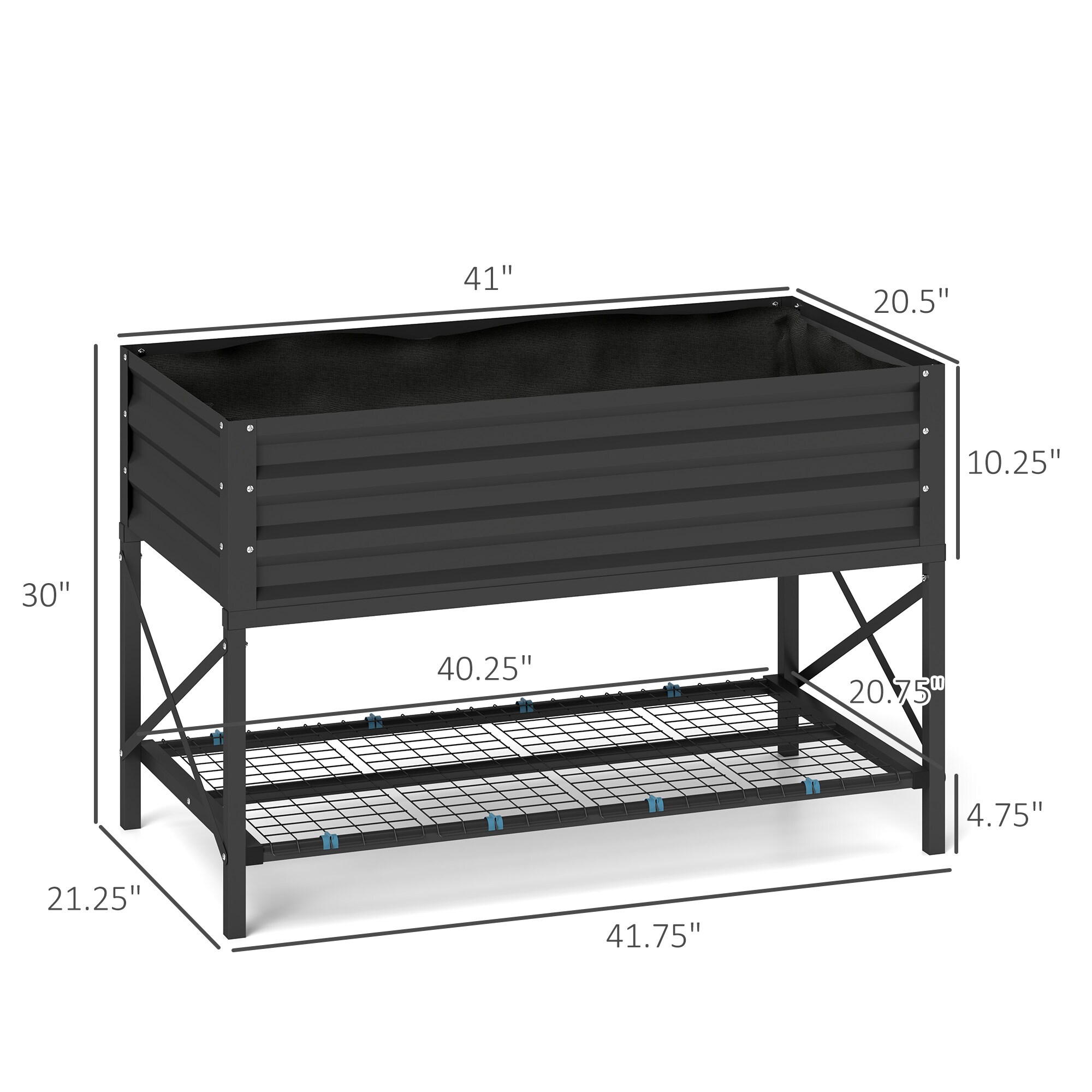 Outsunny 84H-032V00CG Raised-Planter-Boxes - View #3