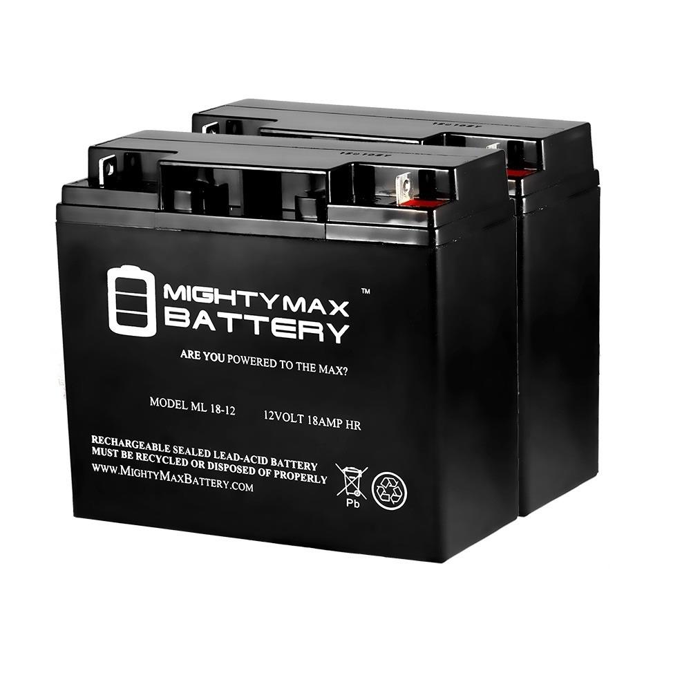 Mighty Max Battery ML18-12 - 12 VOLT 18 AH SLA BATTERY - PACK OF 2 Rechargeable Sealed lead acid 12180 Backup power Batteries 2 -Pack #ML18-12MP2
