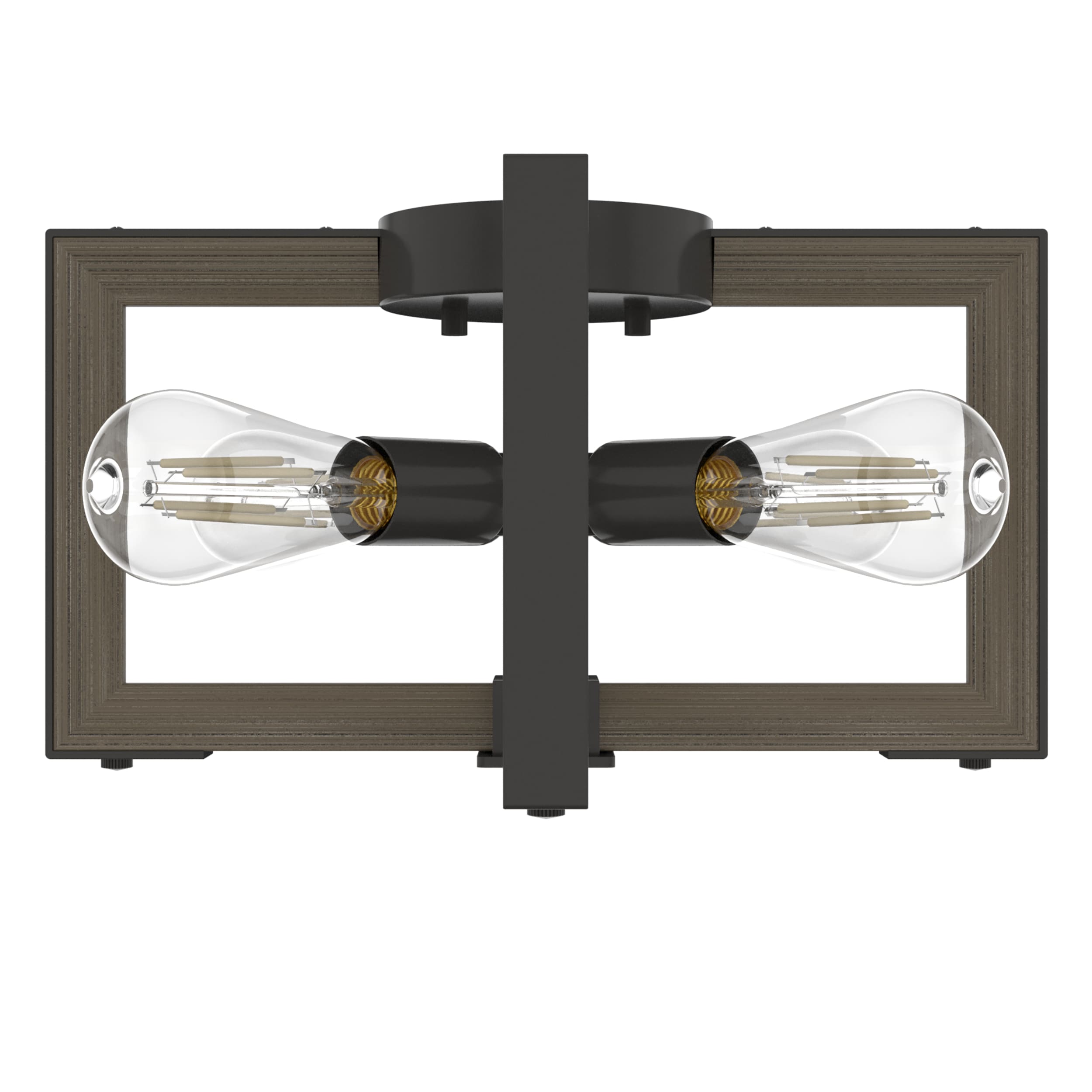 Hunter 19818 Woodburn 4.0 -Light 15-in Satin Bronze Flush Mount Light