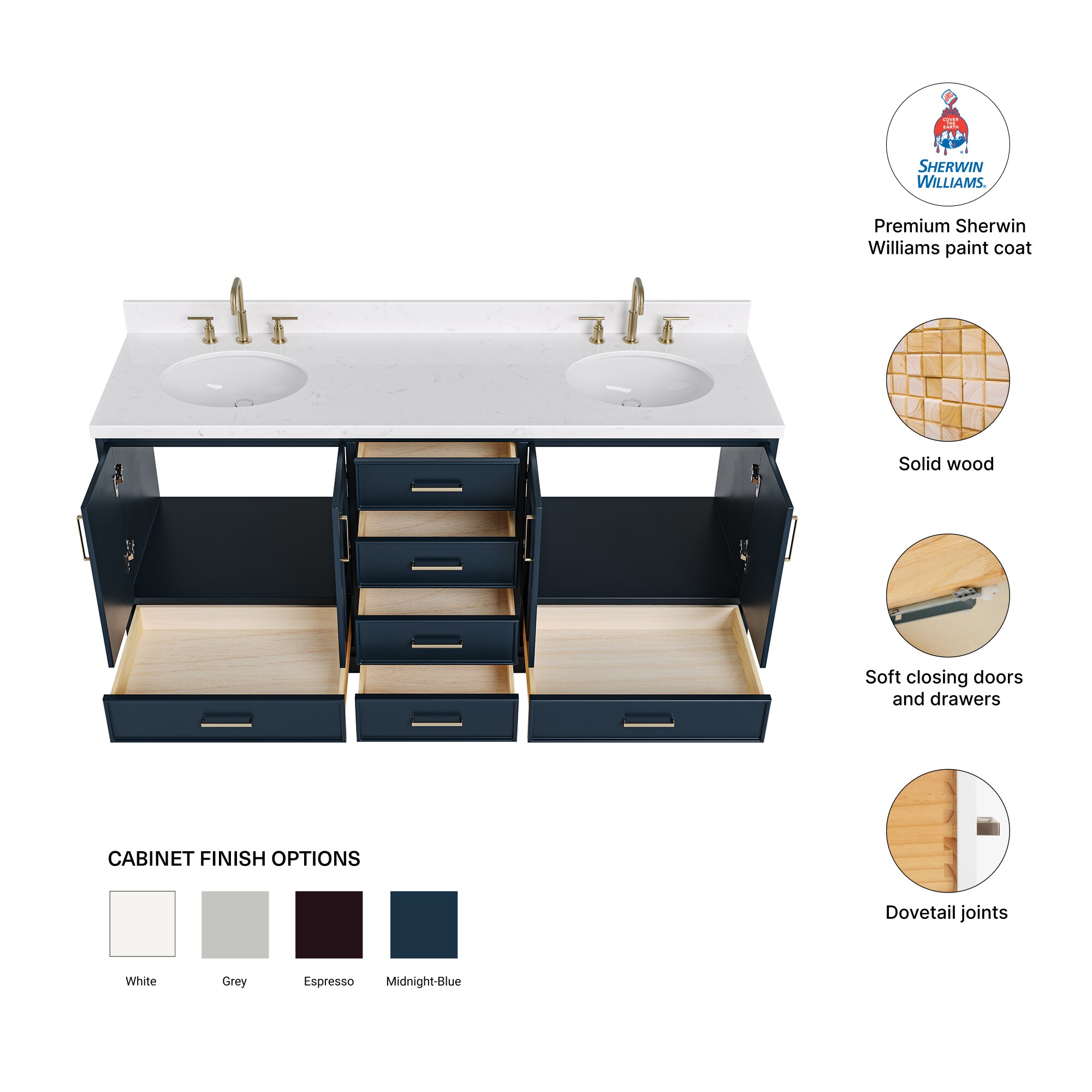 ARIEL M072DCQOVOMNB Bath-Vanity-Combo - View #4