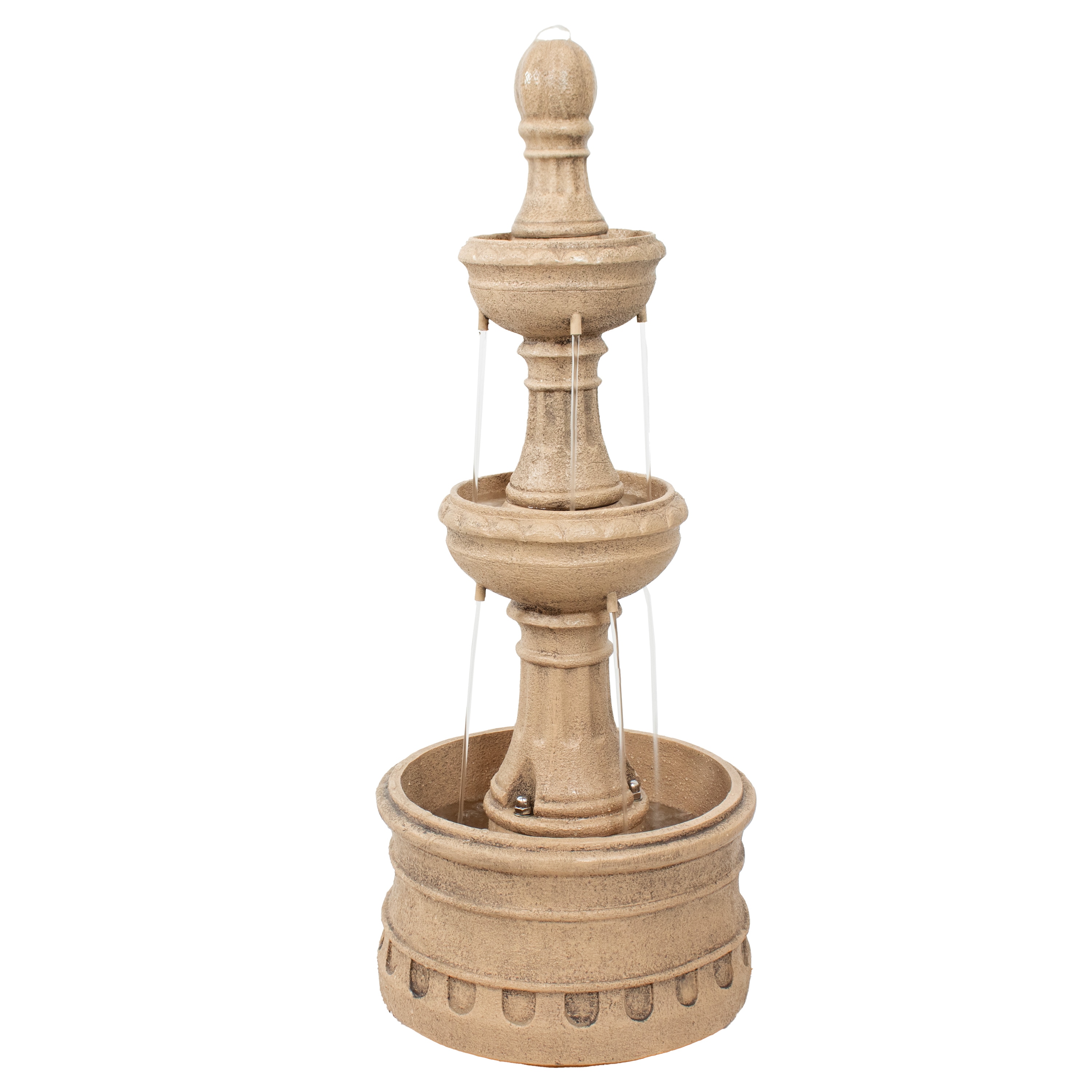 Sunnydaze Decor WNC-131 39-in H Resin Tiered Outdoor Fountain Pump Included