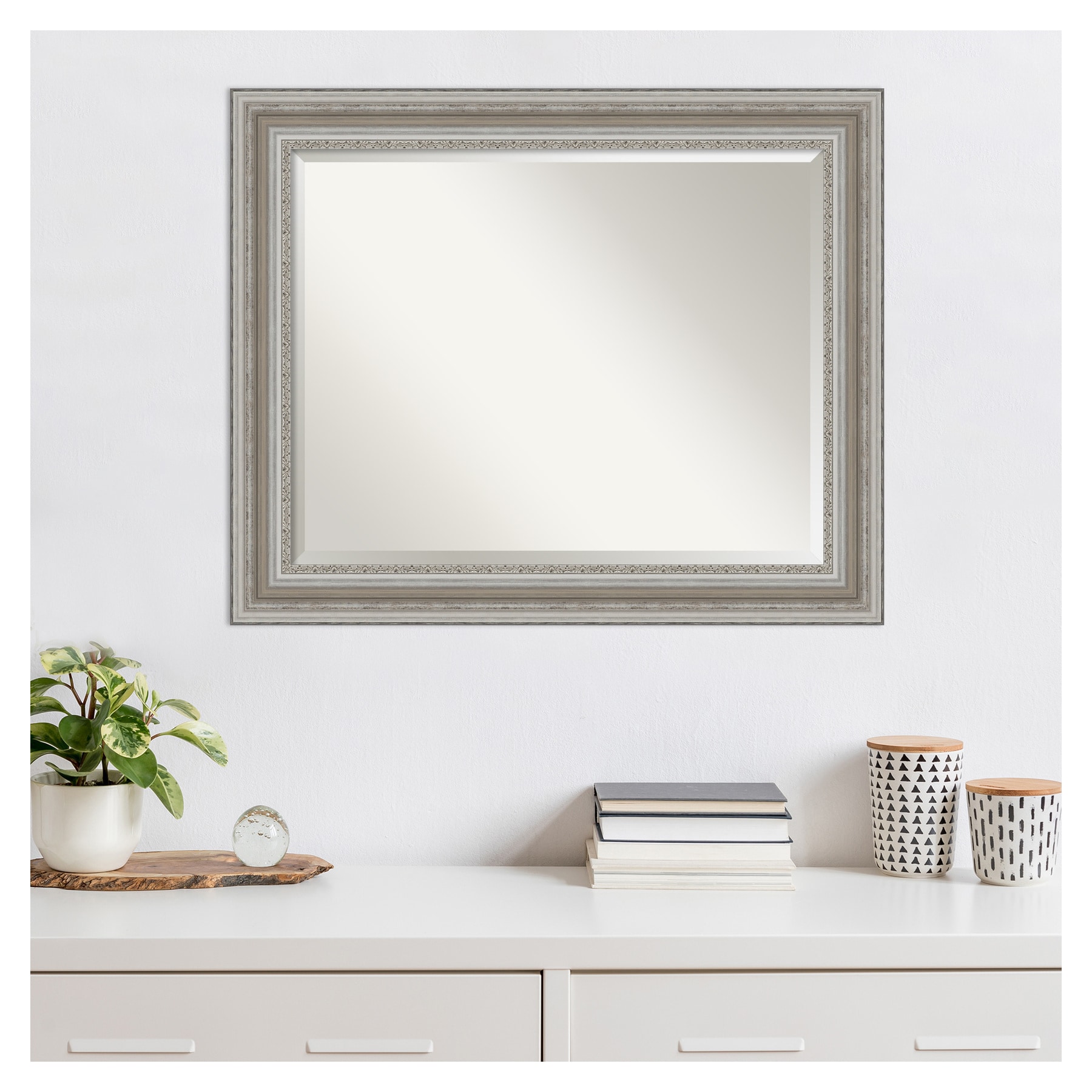 Amanti Art Parlor Silver 33.5-in W x 27.5-in H Antique Silver Framed ...