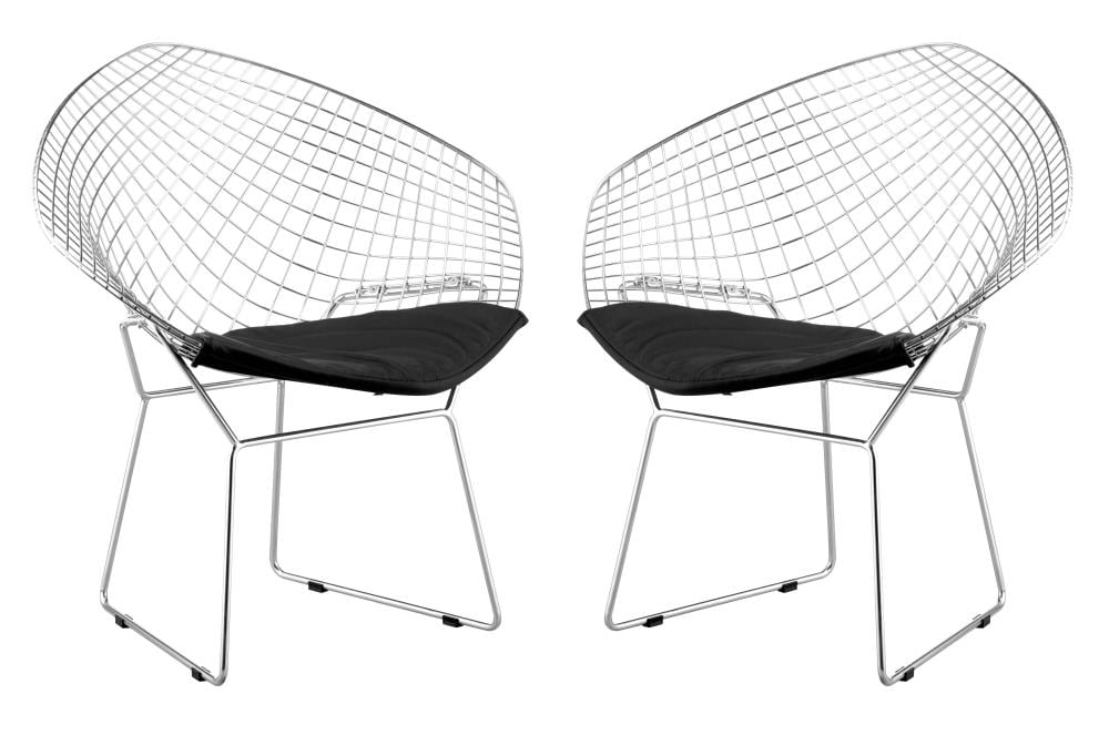 Zuo Modern 188020 Set of 2 Net Contemporary/Modern Faux Leather Upholstered Dining Side Chair (Metal Frame)