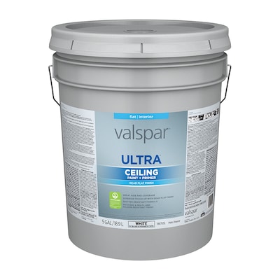 Valspar Ultra Flat Ceiling White Ceiling Paint and Primer (5-Gallon) Lowes.com