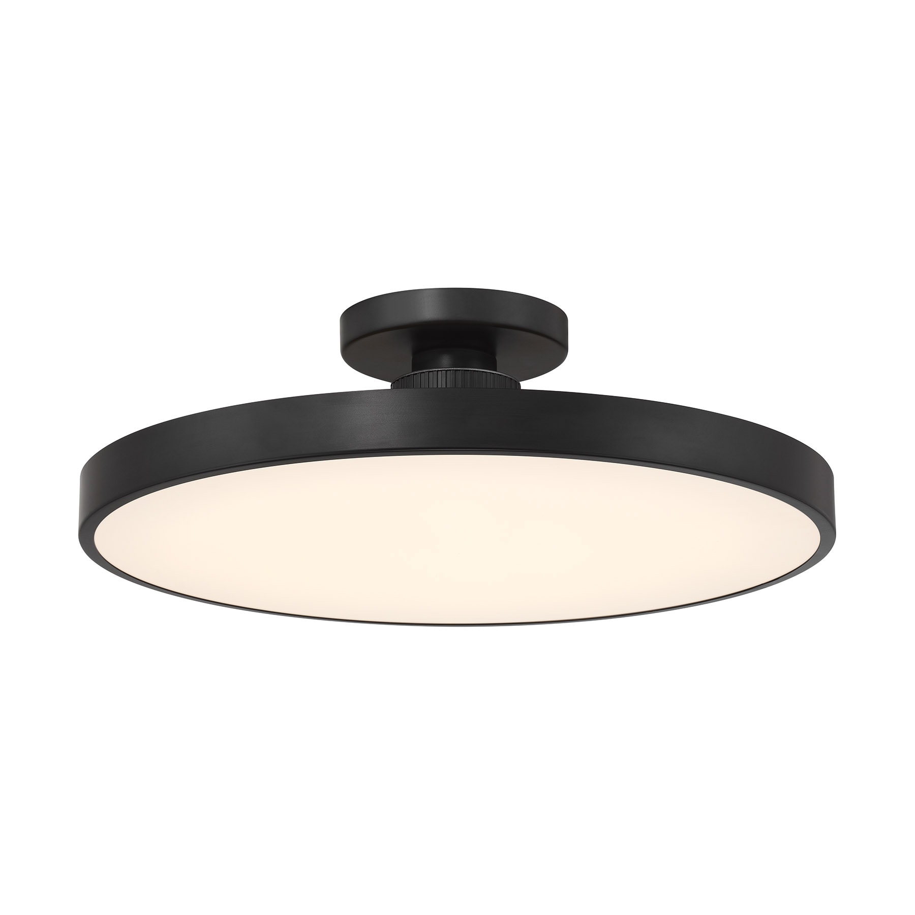 Savoy House 6-2969-1-89 Thayer 1 -Light 20-in Matte Black Integrated LED Semi Flush Mount Light