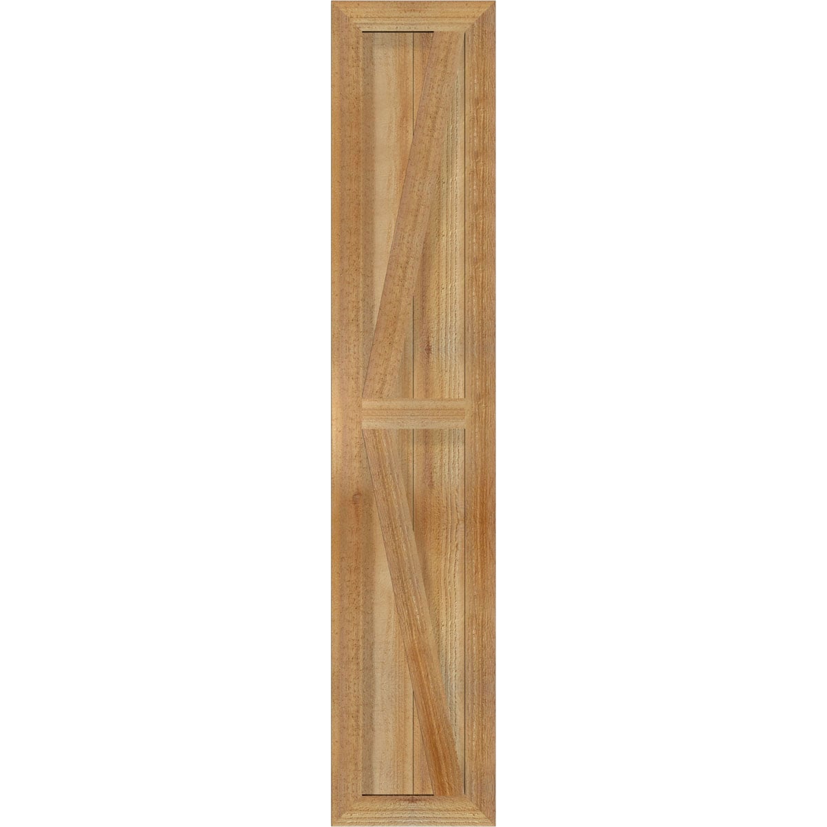 Ekena Millwork RBF06Z11X054RWR 10.75-in W x 54-in H Unfinished Paintable/Stainable Board and batten Framed with z-bar Wood Exterior Shutters ( 2 -Pack )