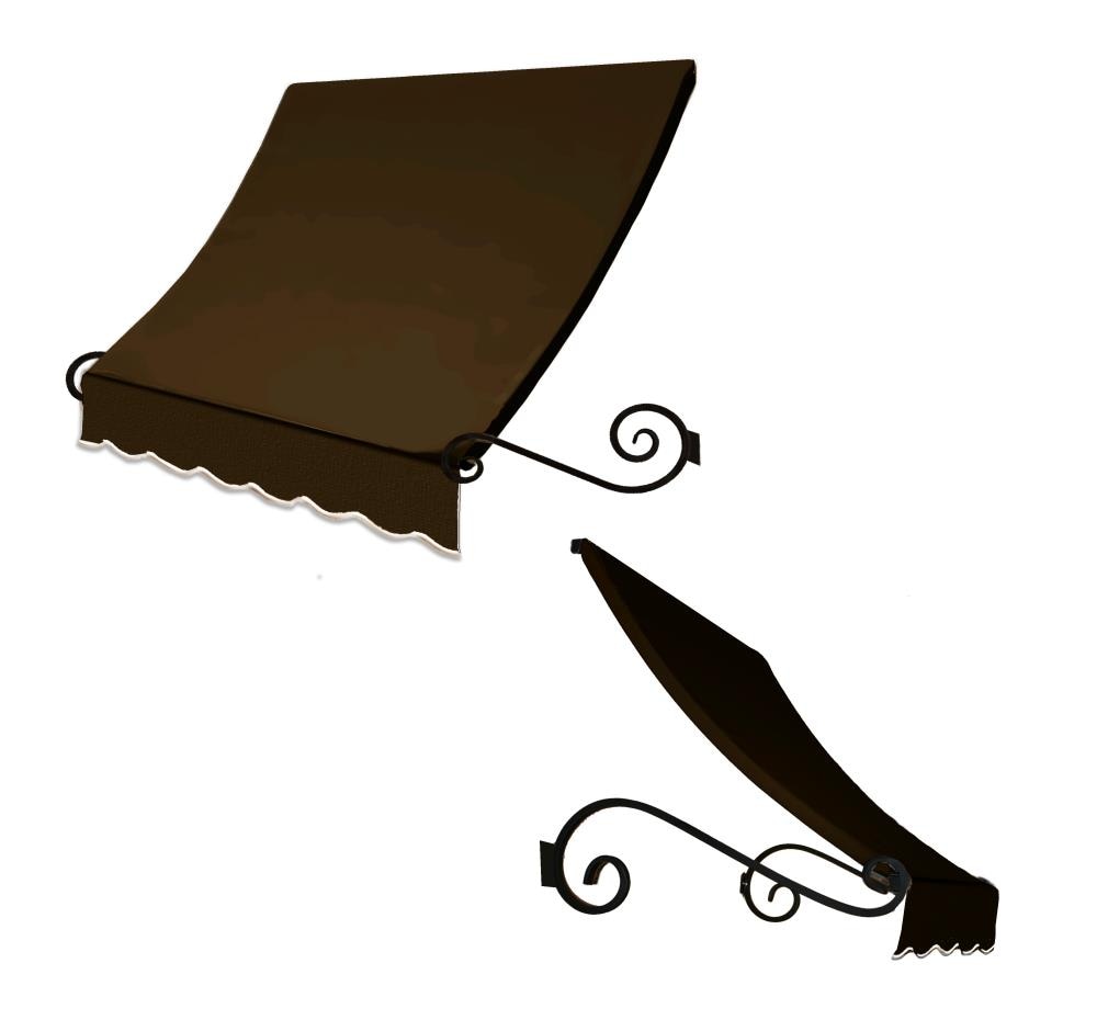 Awntech ECH23-6BRN Charleston 76.5-in Wide x 36-in Projection Brown Solid Fixed Window/Door Awning