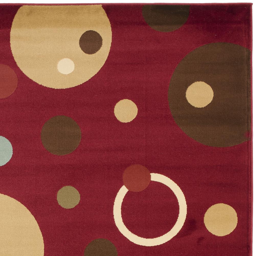 Red and Beige Rectangular Reversible Floral Rug