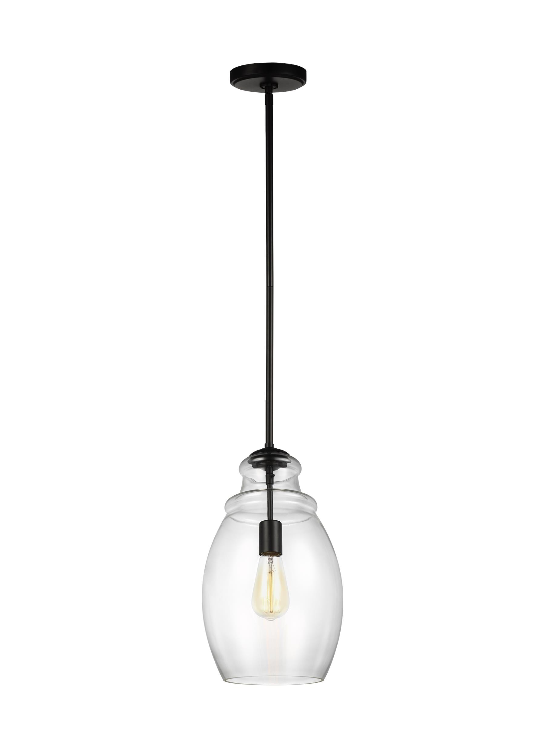 Generation Lighting P1484ORB Marino Oil Rubbed Bronze Modern/contemporary Clear glass Bowl Mini Outdoor Hanging Pendant light