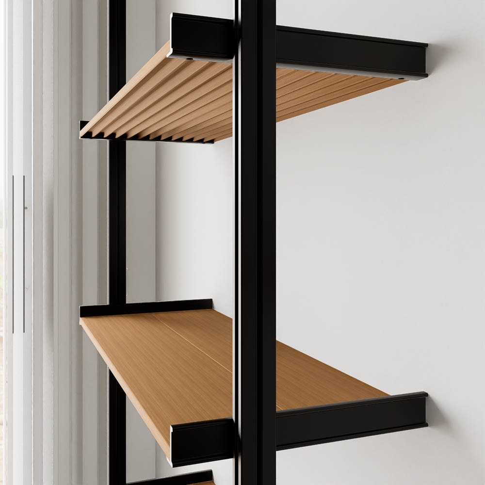 Modern Shelving ALUMPAL-1231-BW Wall-Mounted-Shelving - View #3