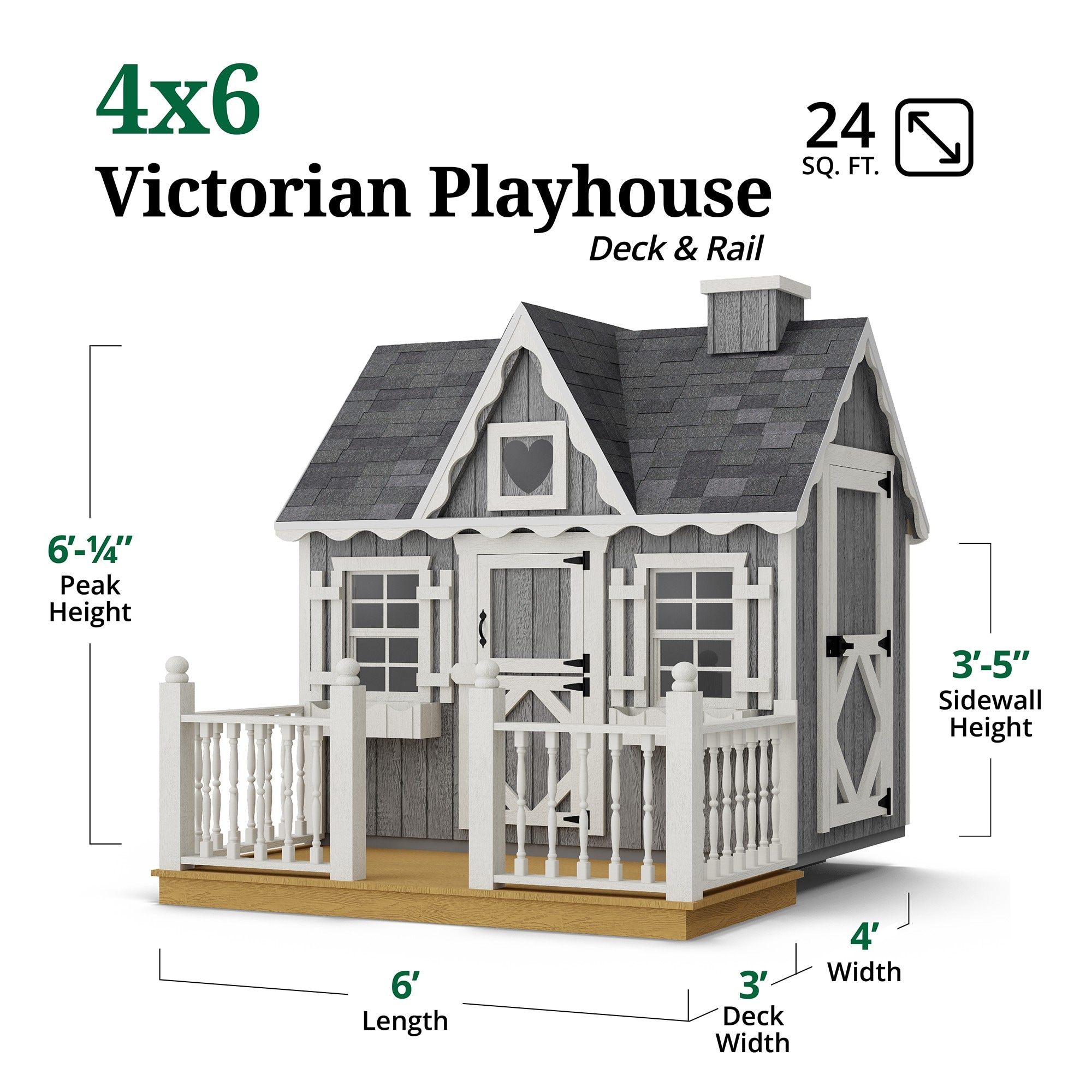 Little Cottage Co 4X6 VP-PNK-FK-DR playhouses - View #3