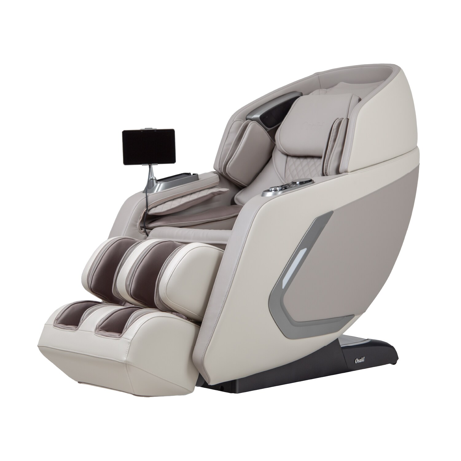 Osaki BRAVODUOTPE 4D Bravo Duo Taupe Faux leather Upholstered Powered Reclining Zero Gravity Massage chair