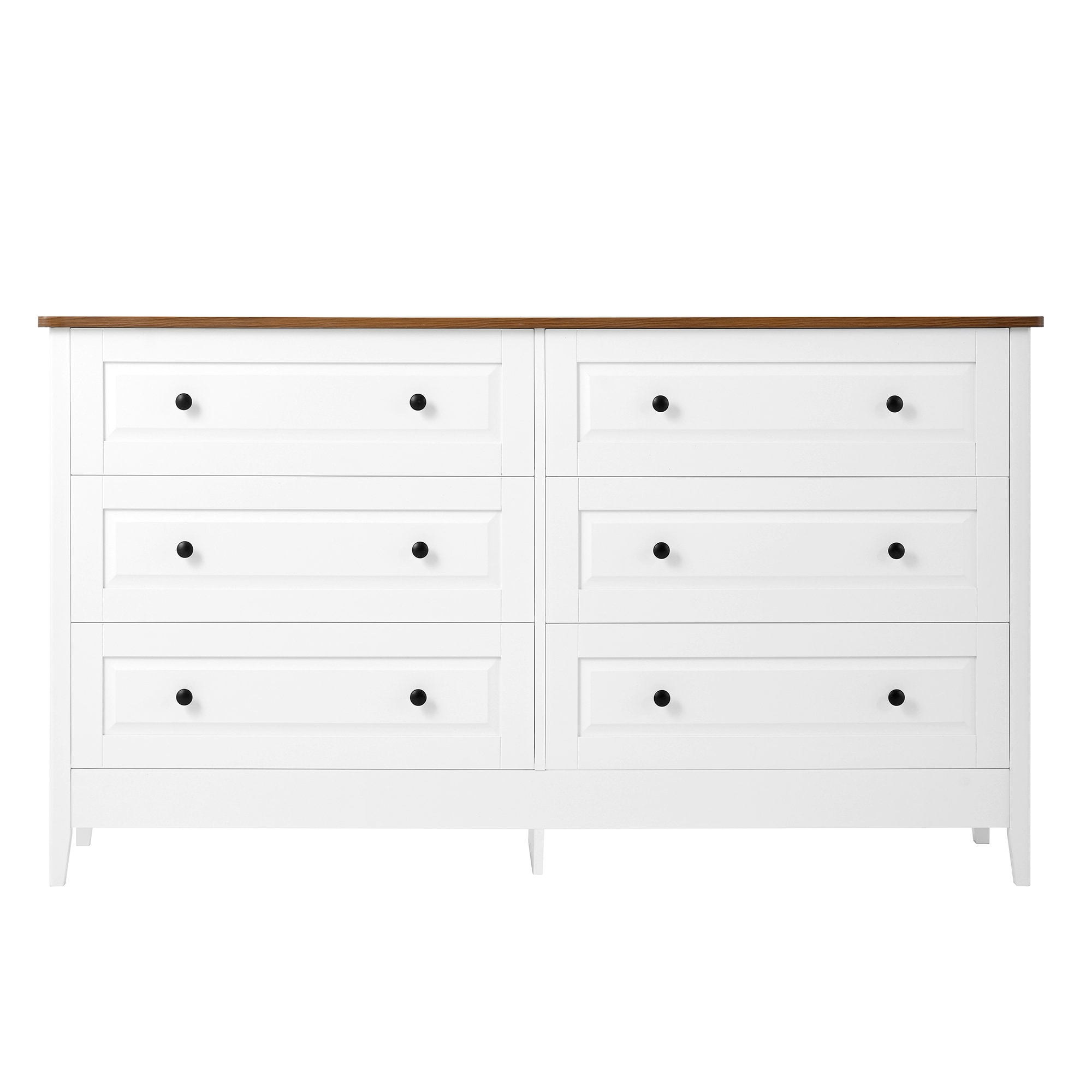 Bybafun YA4400008 White Pine 6 -Drawer Standard dresser