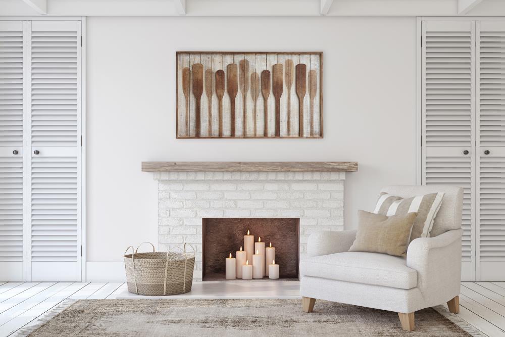 Rustic Brown Wood Framed Paddle Wall Art