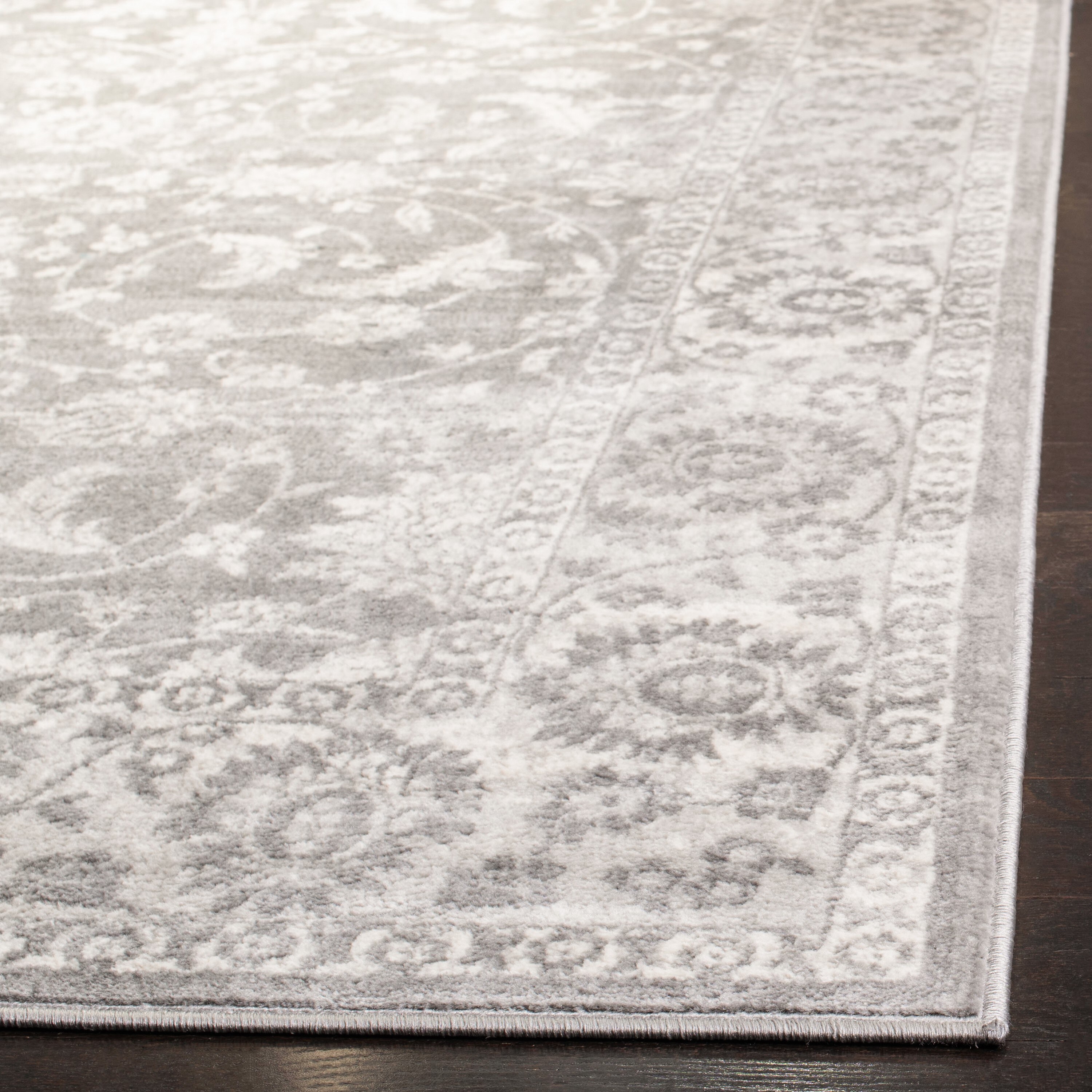 Brentwood 3' Square Gray Synthetic Hand-Knotted Area Rug