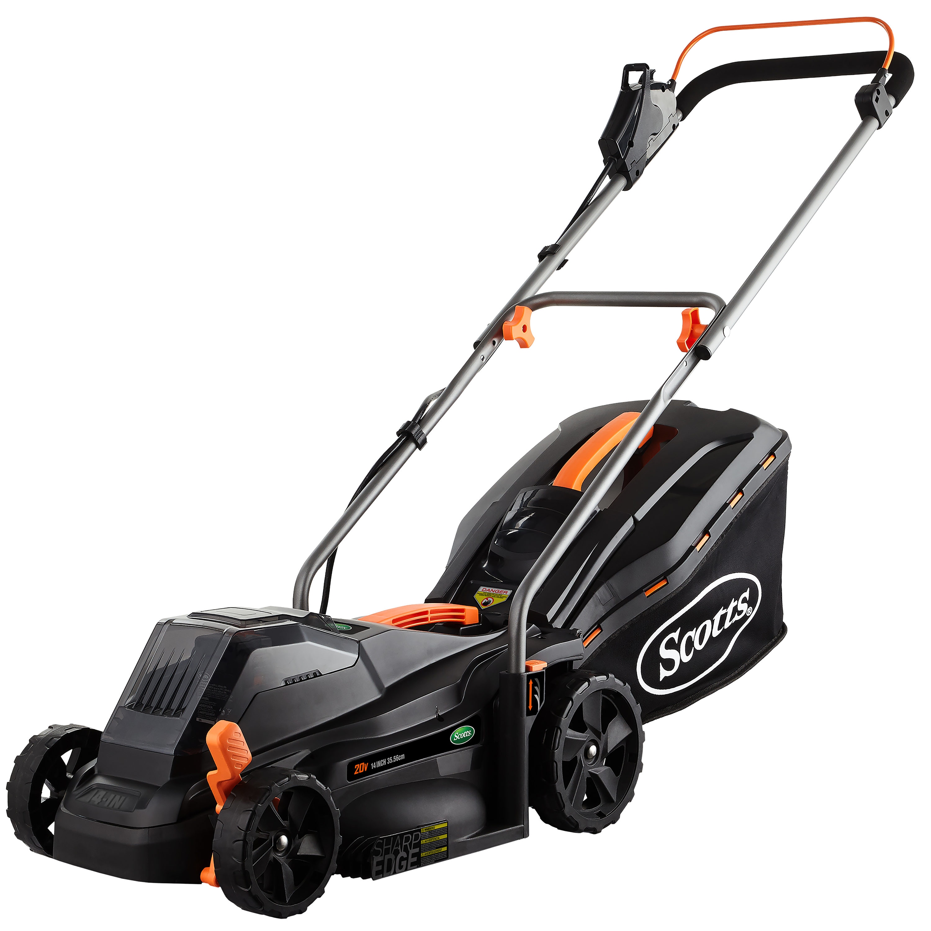 Scotts 20-volt 14-in Push Cordless Lawn Mower 4 Ah (Battery & Charger  Included) at