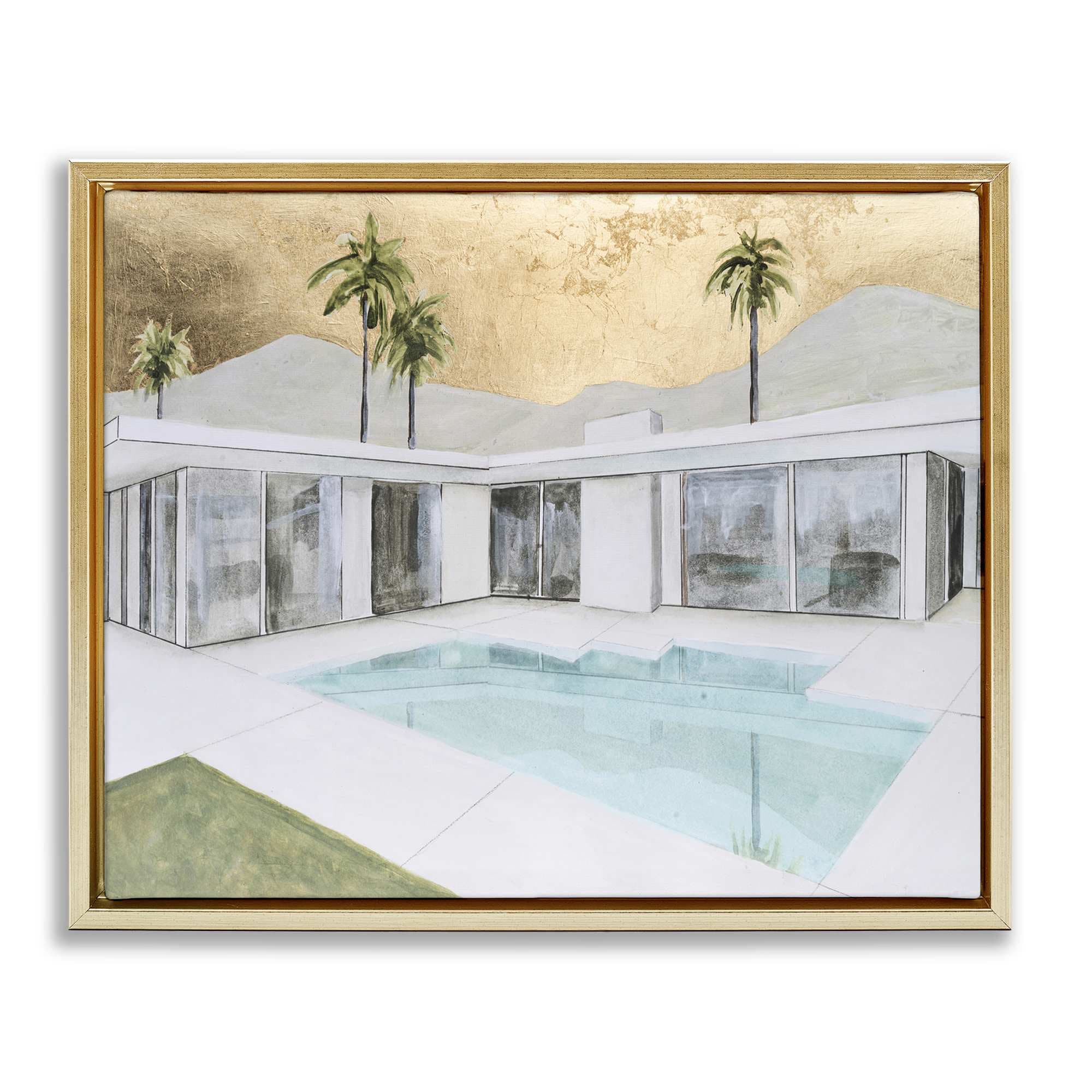Stupell Industries BS-398-FFG-24X30 Modern Chic Pool View Floating Frame design by Michael Willett