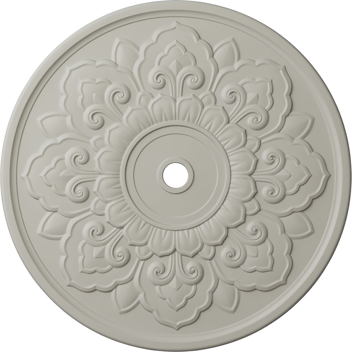 Ekena Millwork CM50LOPCF Lorry 51-in W x 51-in L Painted Pot Of Cream Polyurethane Whole Ceiling Medallion