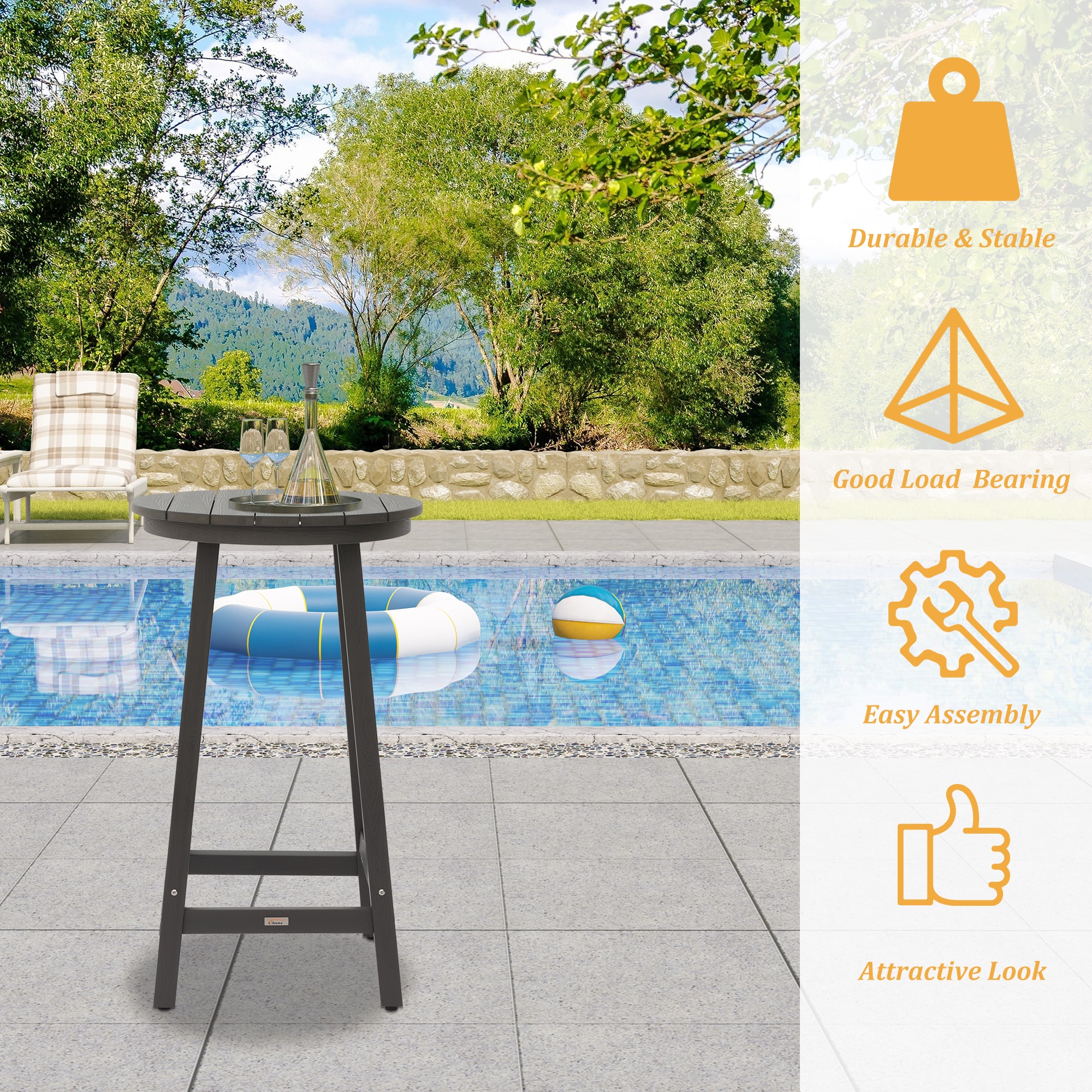 Clihome CL-B03-GY Patio-Tables - View #8