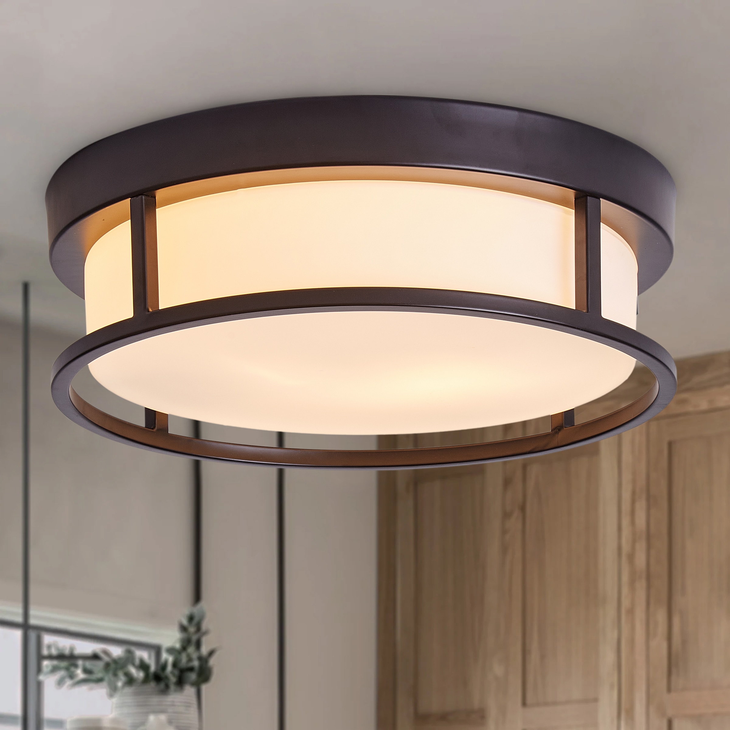 Aiwen NW-CL22033 1 -Light 13-in Black Flush Mount Light