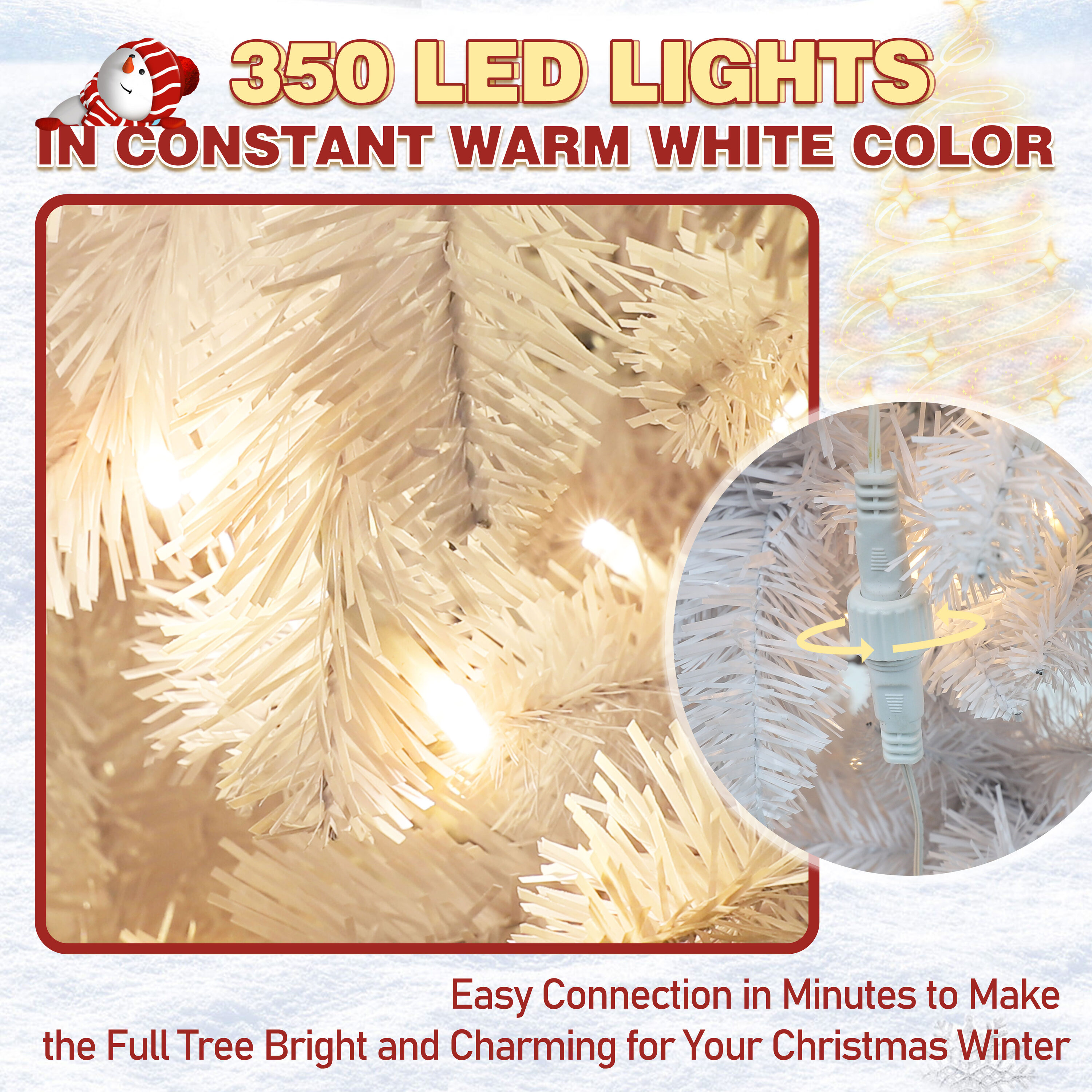 VEIKOUS HP1001-16WH-6 Artificial-Christmas-Trees - View #6