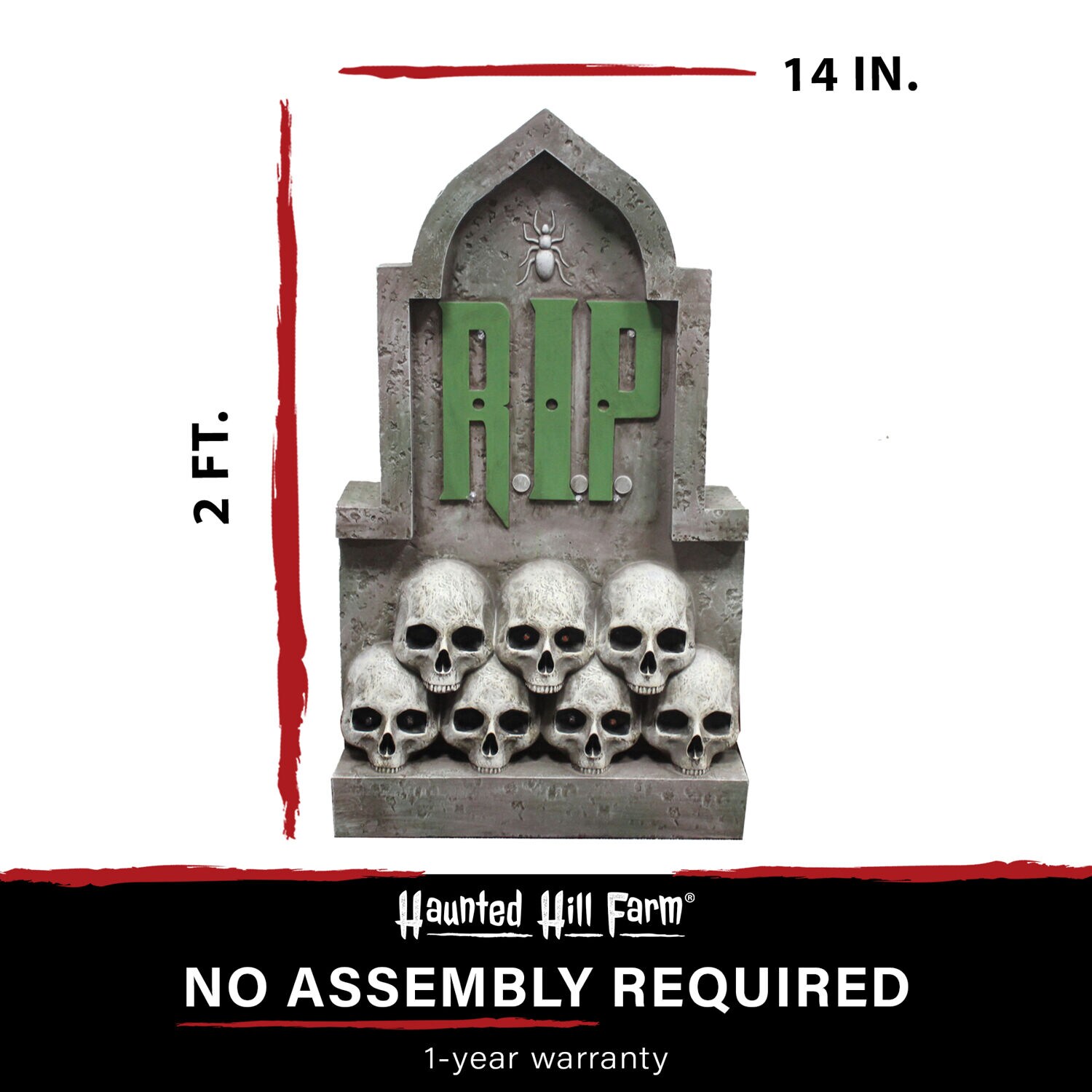 Haunted Hill Farm HHRS024-1TMB-GRY Outdoor-Halloween-Decor - View #5