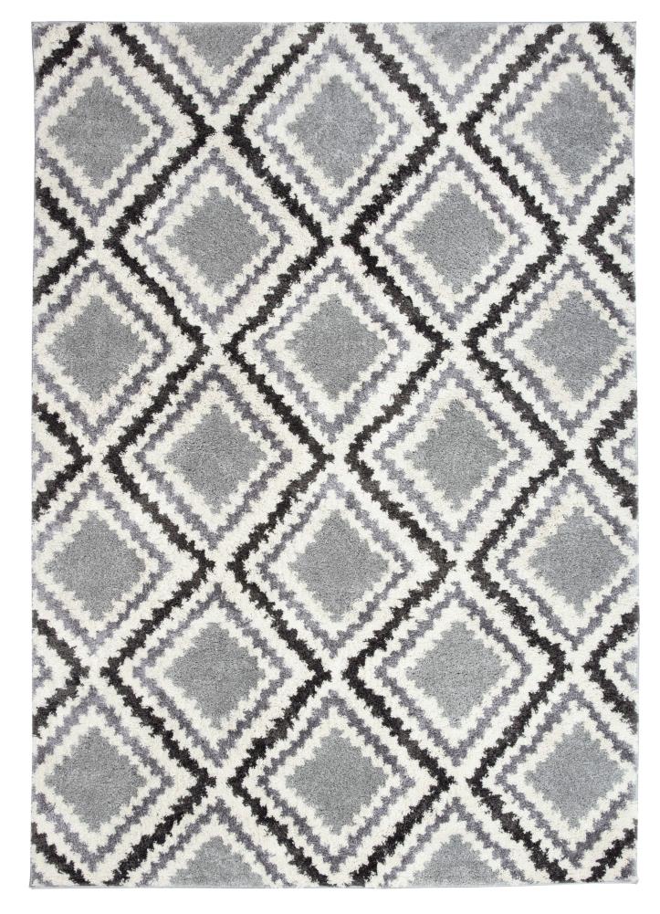 World Rug Gallery Pandora 3 X 5 Shag Gray Trellis Mid-century Modern ...