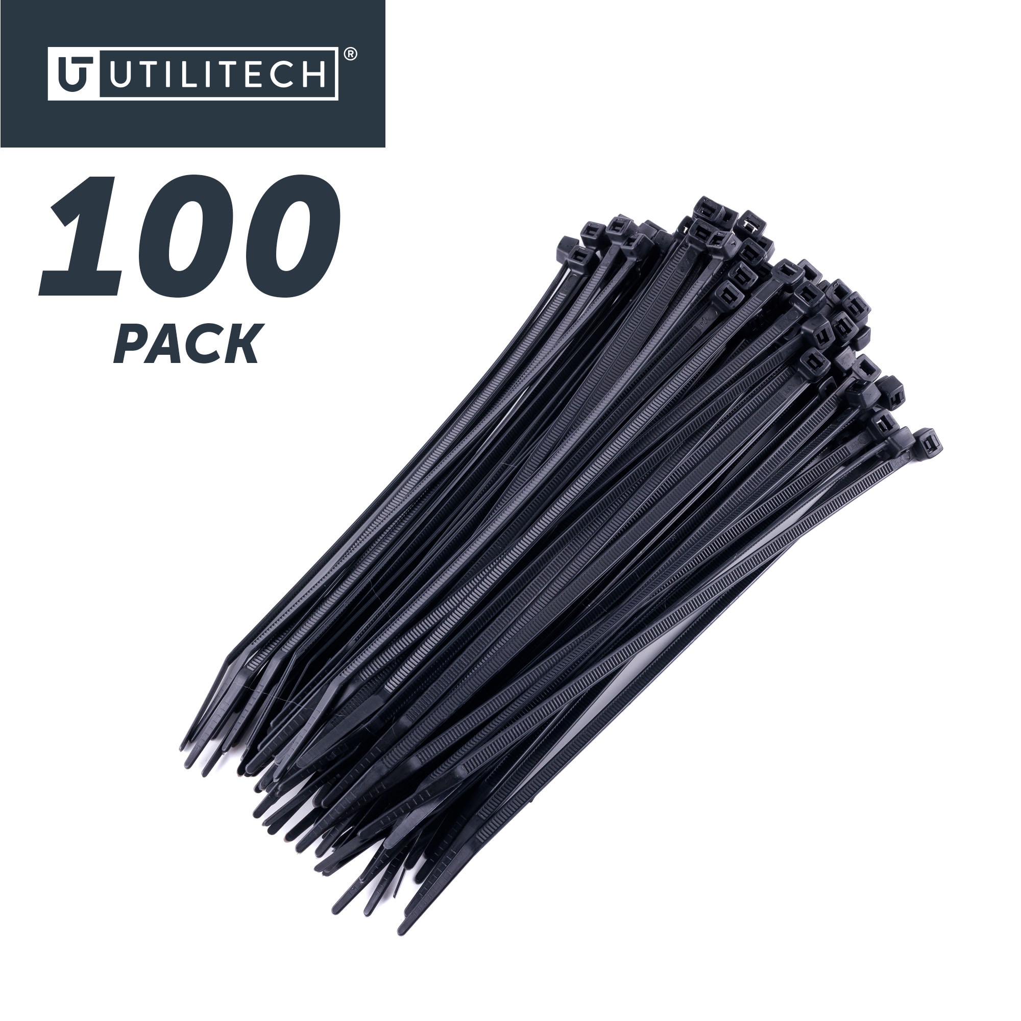 NavePoint 8 Inch Nylon Black Cable Ties 50 Lbs - 100 Pack: Cable Ties
