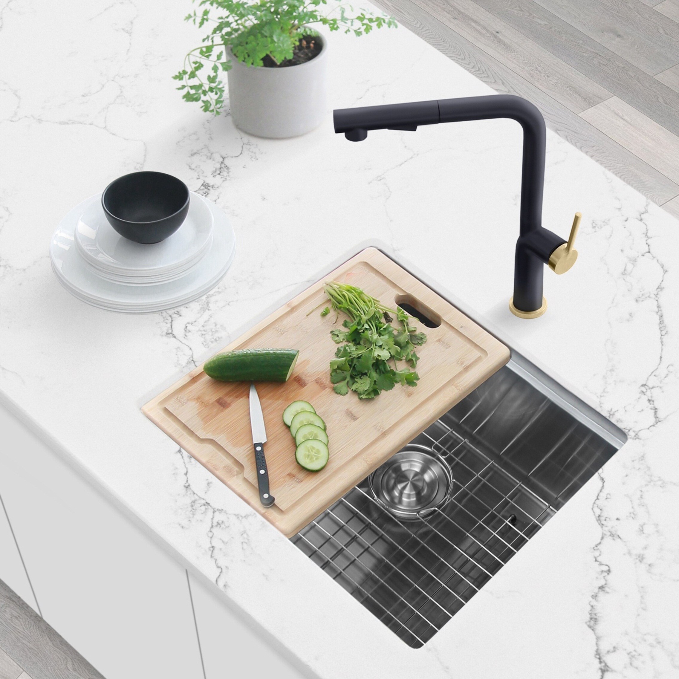 Stylish S-622W1 Kitchen-Sinks - View #2