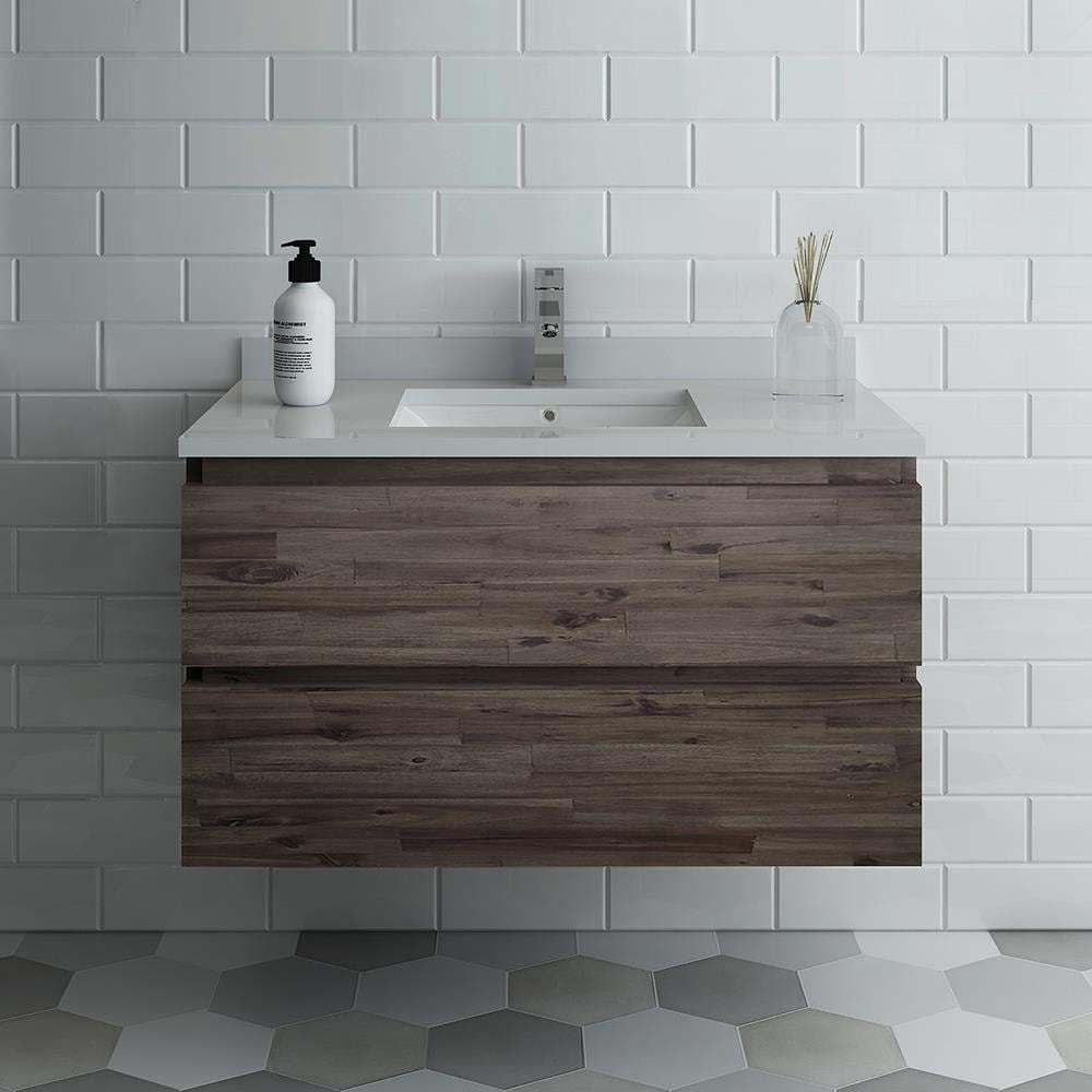 Fresca Formosa 36-in Acacia Wood Undermount Single Sink Bathroom Vanity ...