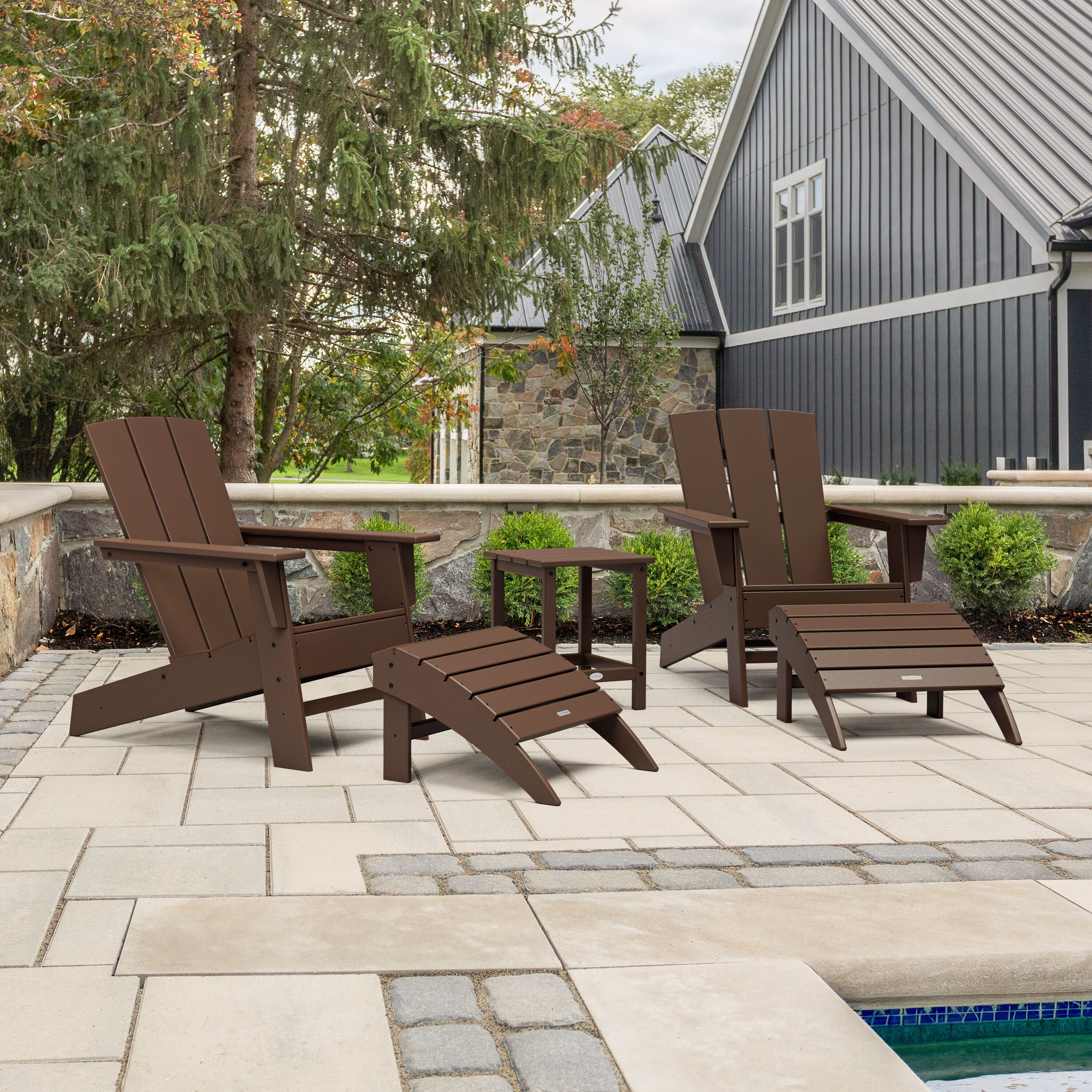allen + roth by POLYWOOD PWS2726-1-MA Oakport 5 -Piece Patio Conversation Set