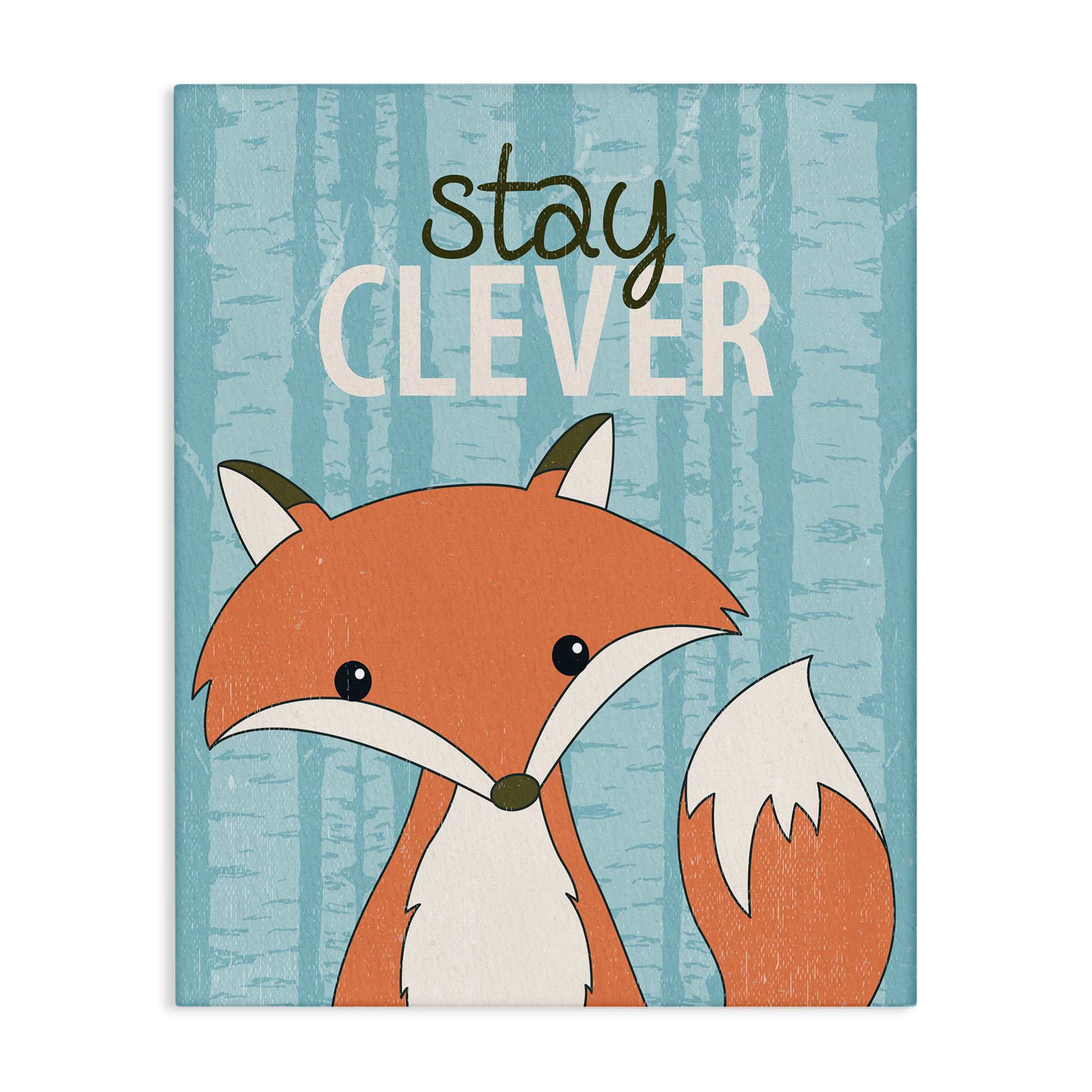 Stupell Industries BS-033-CN-16X20 Stay Clever with Fox Canvas Wall Art By Kim Allen 16 x 20